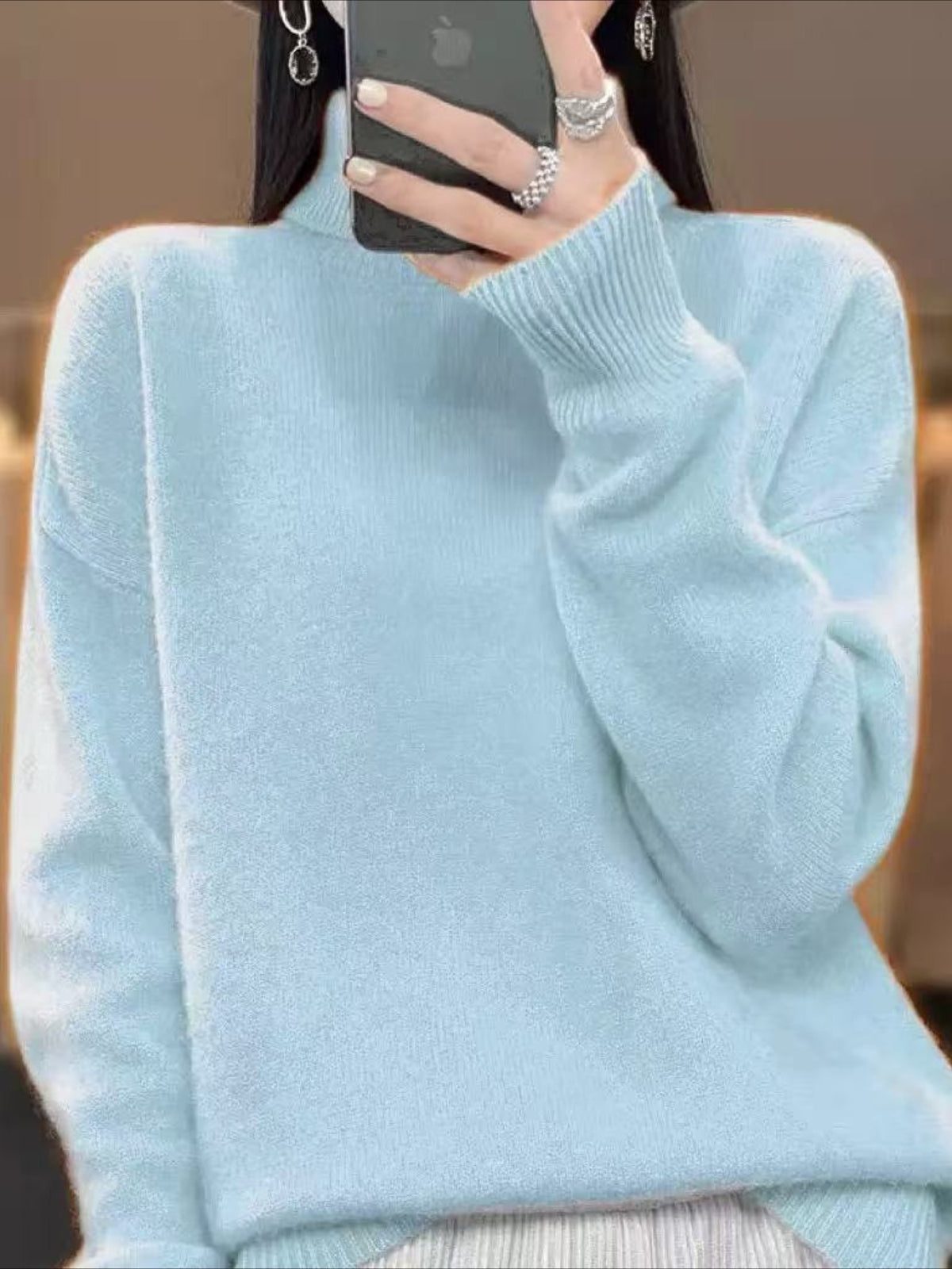 Lazy Style Loose and Versatile Knitted Pullover Sweater