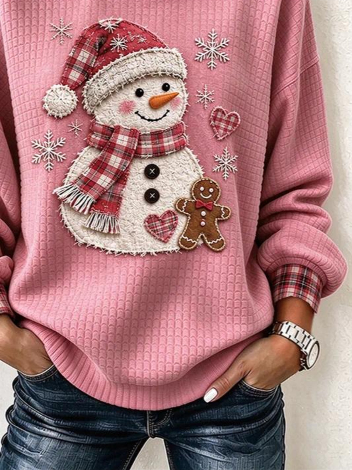 Christmas Snowman Crew Neck Printing Casual Spring/Fall Long Sleeve Sweatshirt