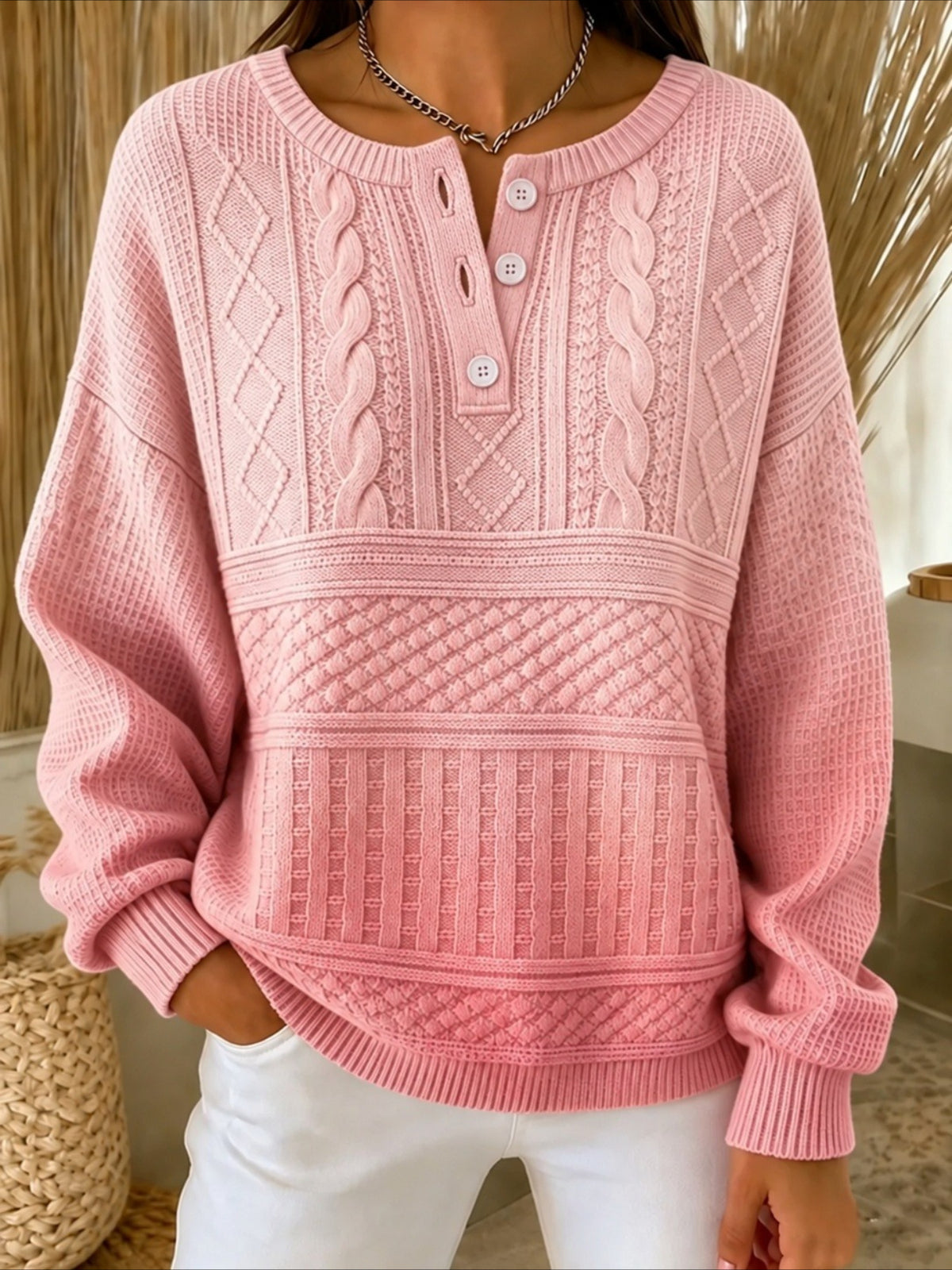 Ombre Buckle Regular Fit Casual Sweatshirt