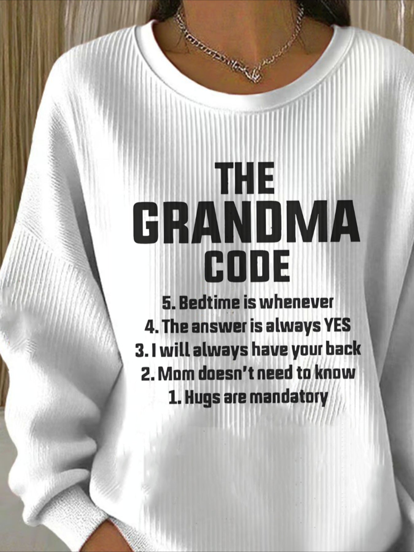 Text Printing Crew Neck Floral Long Sleeve Sweater Hoodie