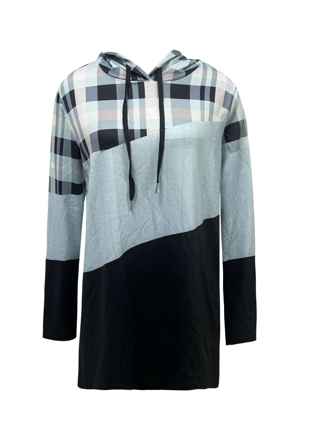 Color Block Drawstring Hoodie, Casual Long Sleeve Hoodie