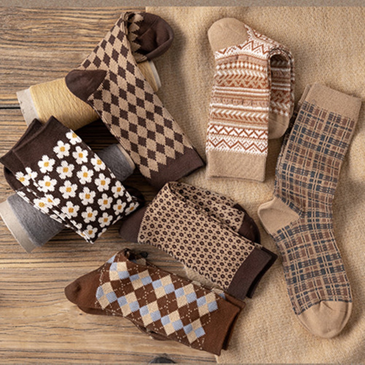 6 Pairs Women Socks Winter Gifts For Women Warm Thick Soft Socks Christmas Gifts Socks Boots Socks Crew Socks Ladies Multicolor Casual Breathable Socks