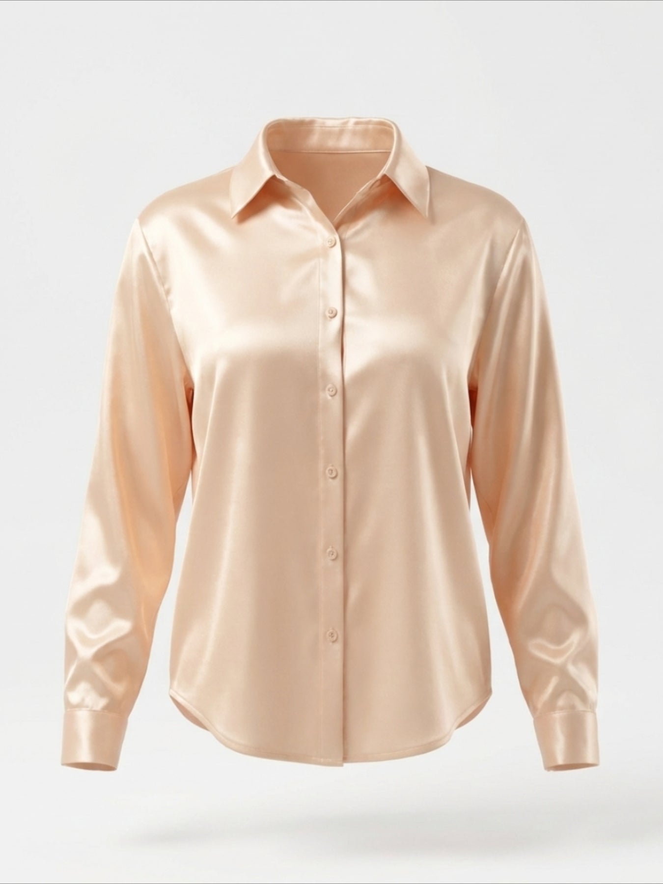 Plain Stand Collar Long Sleeve Shirt Split Joint Casual Daily Spring/Fall Top