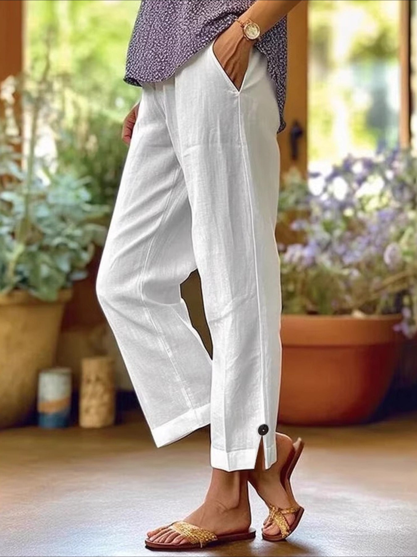 Elastic Waist H-Line Harem Pants Daily Going Out Pants