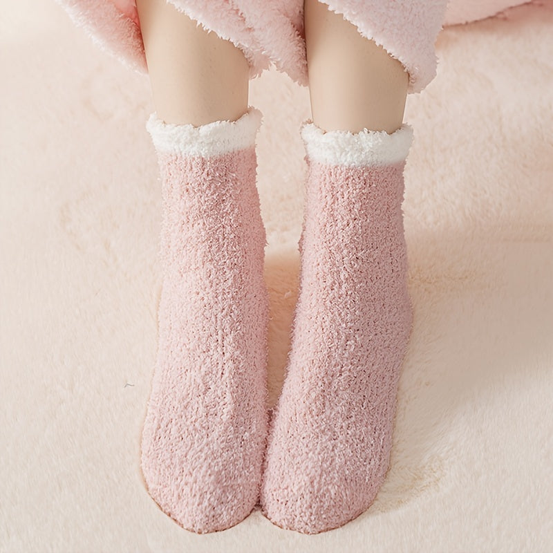 Free Gift Thickened Fuzzy Socks, Comfy & Warm Mid Tube Socks, Women's Stockings & Hosiery
