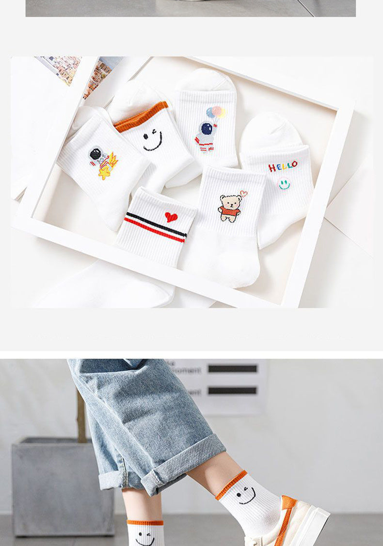 Free Gift Academic Style Stocks, Cute & Soft Crew Socks, Stylish Korean Fashion Aesthetic