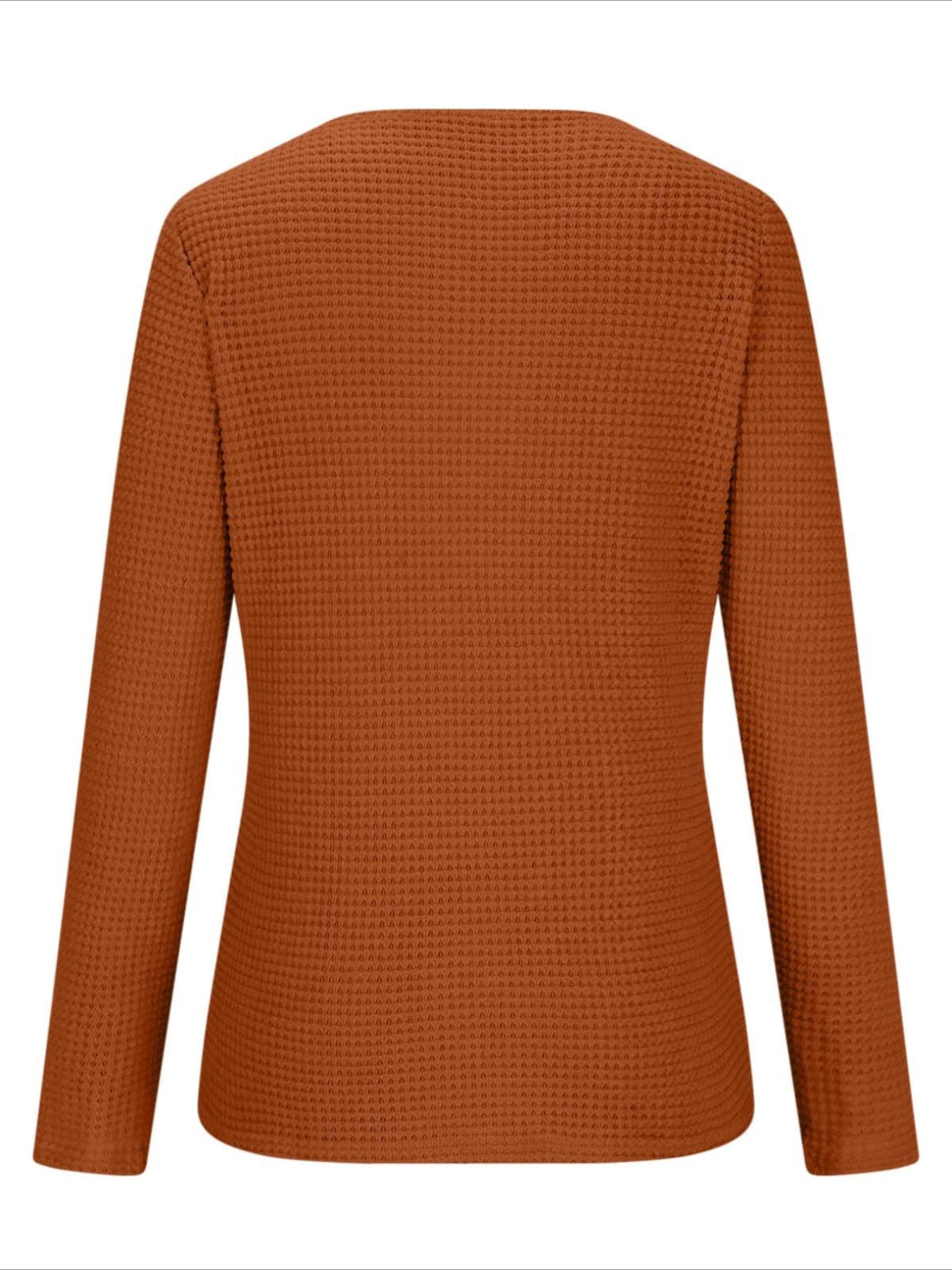 Pineapple Checked Lace Splicing Long Sleeve Solid Color T-shirt