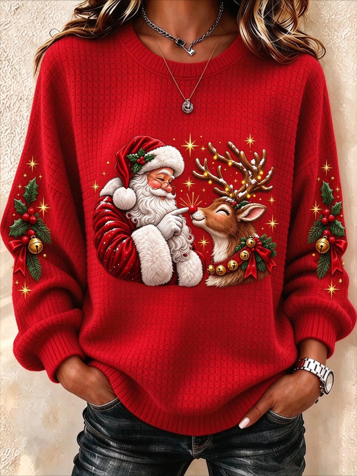 Christmas Tree Casual Crew Neck Regular Fit Sweatshirt