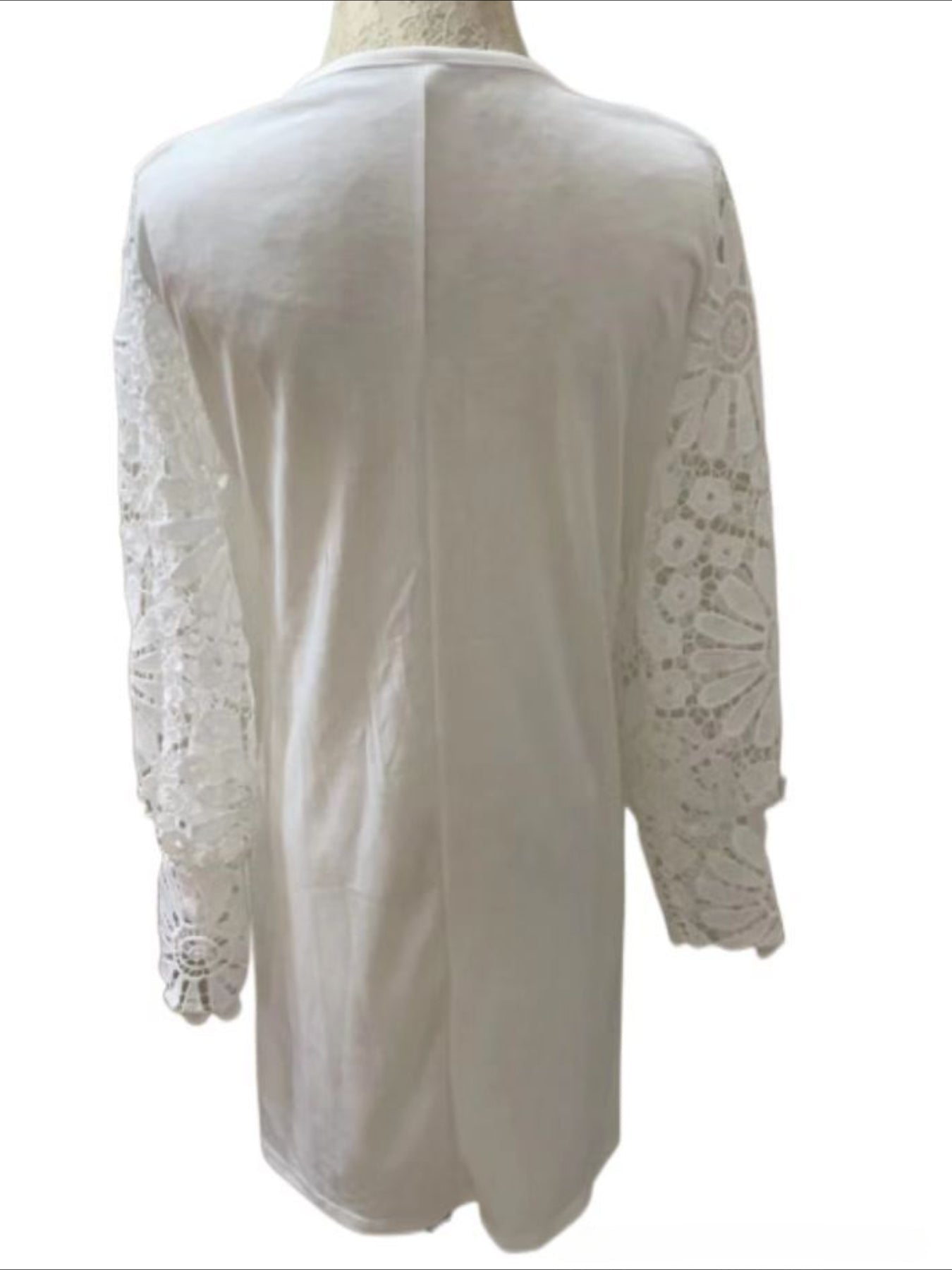 Women's Lace Button Date Vacation Elegant Split Neck Long Sleeve Lantern Sleeve Mini Dress