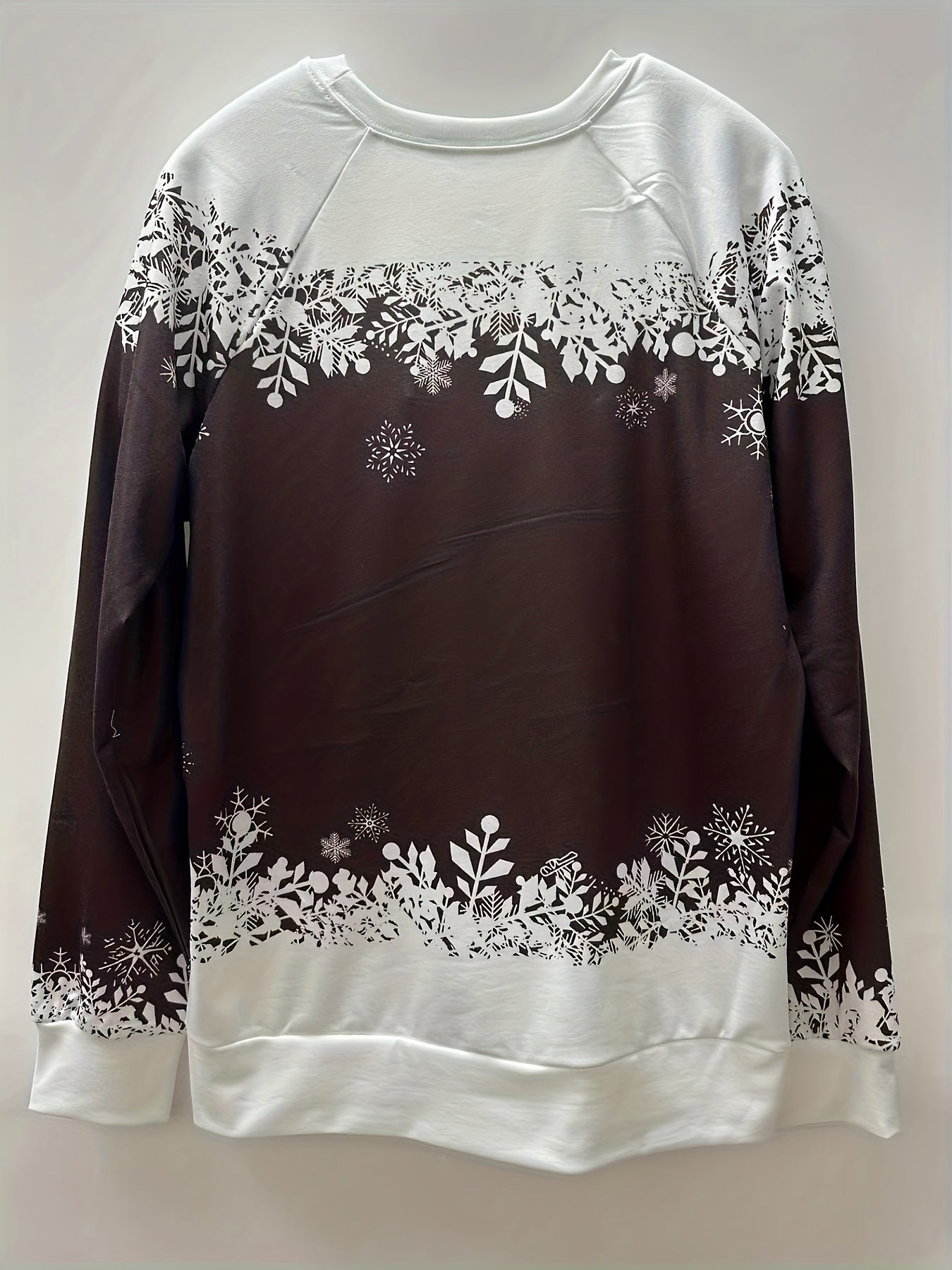 Christmas Snowman Print Sweatshirt, Casual Long Sleeve Crew Neck Sweatshirt