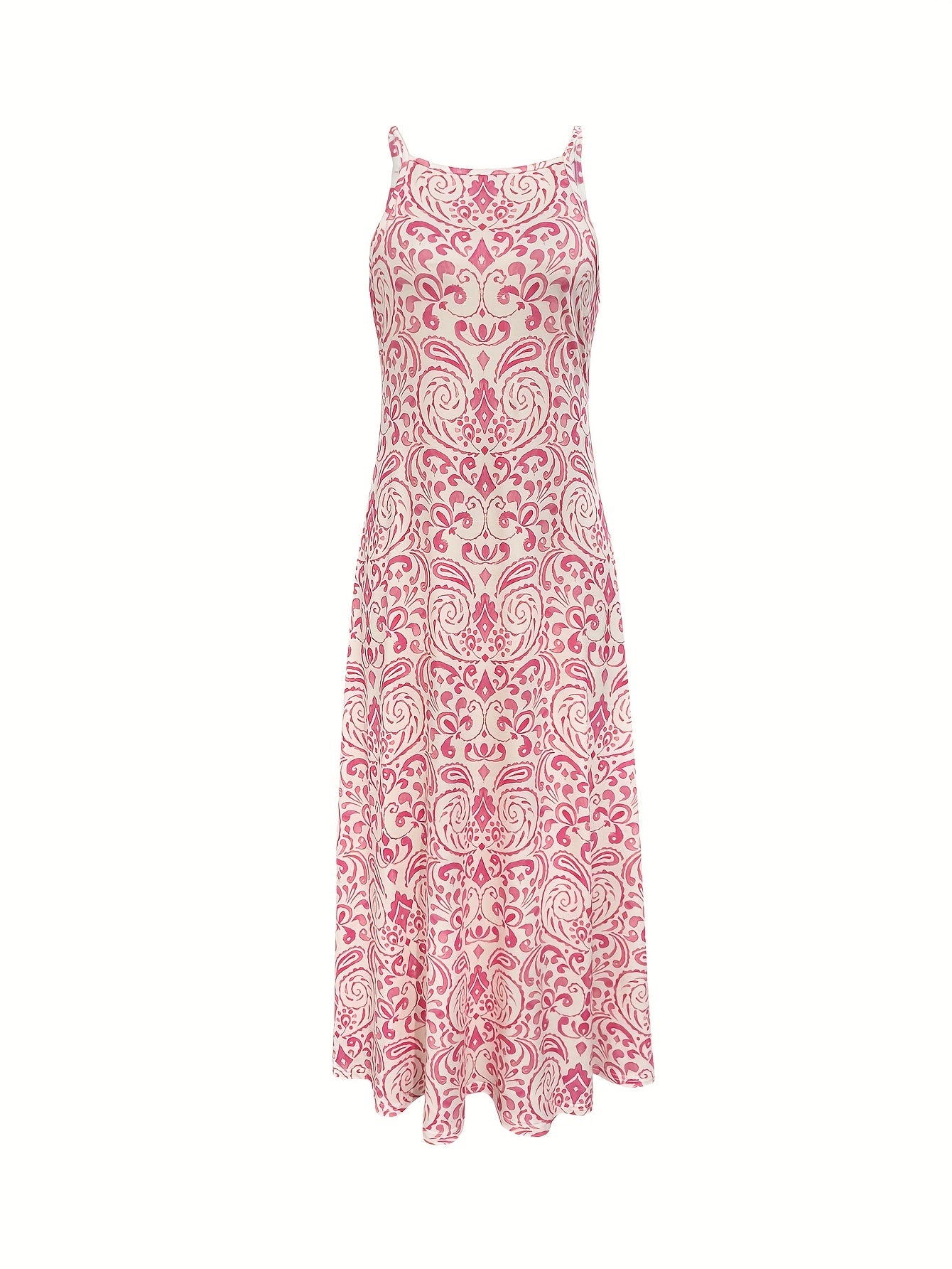 Spaghetti Strap Knee Floral Print Camisole Dress