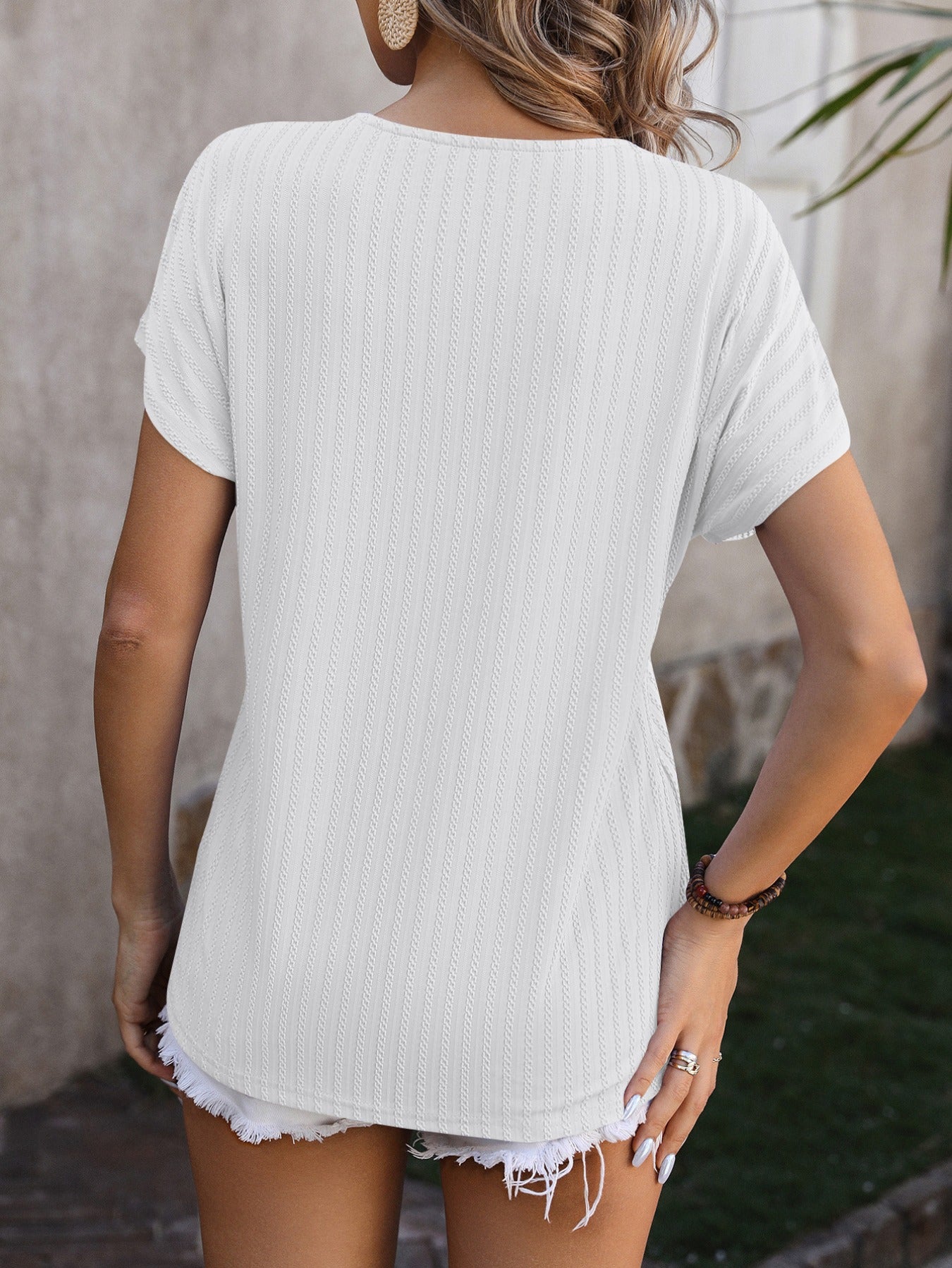 Casual V Neck Short Sleeve Loose T-Shirts