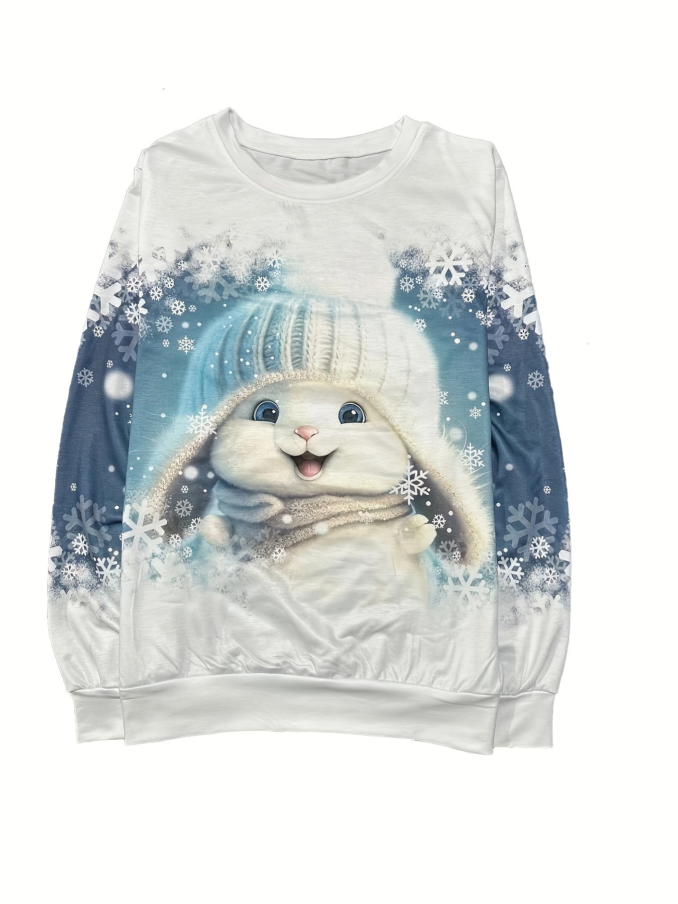 Casual Round Neck Elegant Knit Design Christmas Themed Long Sleeve Pullover Top