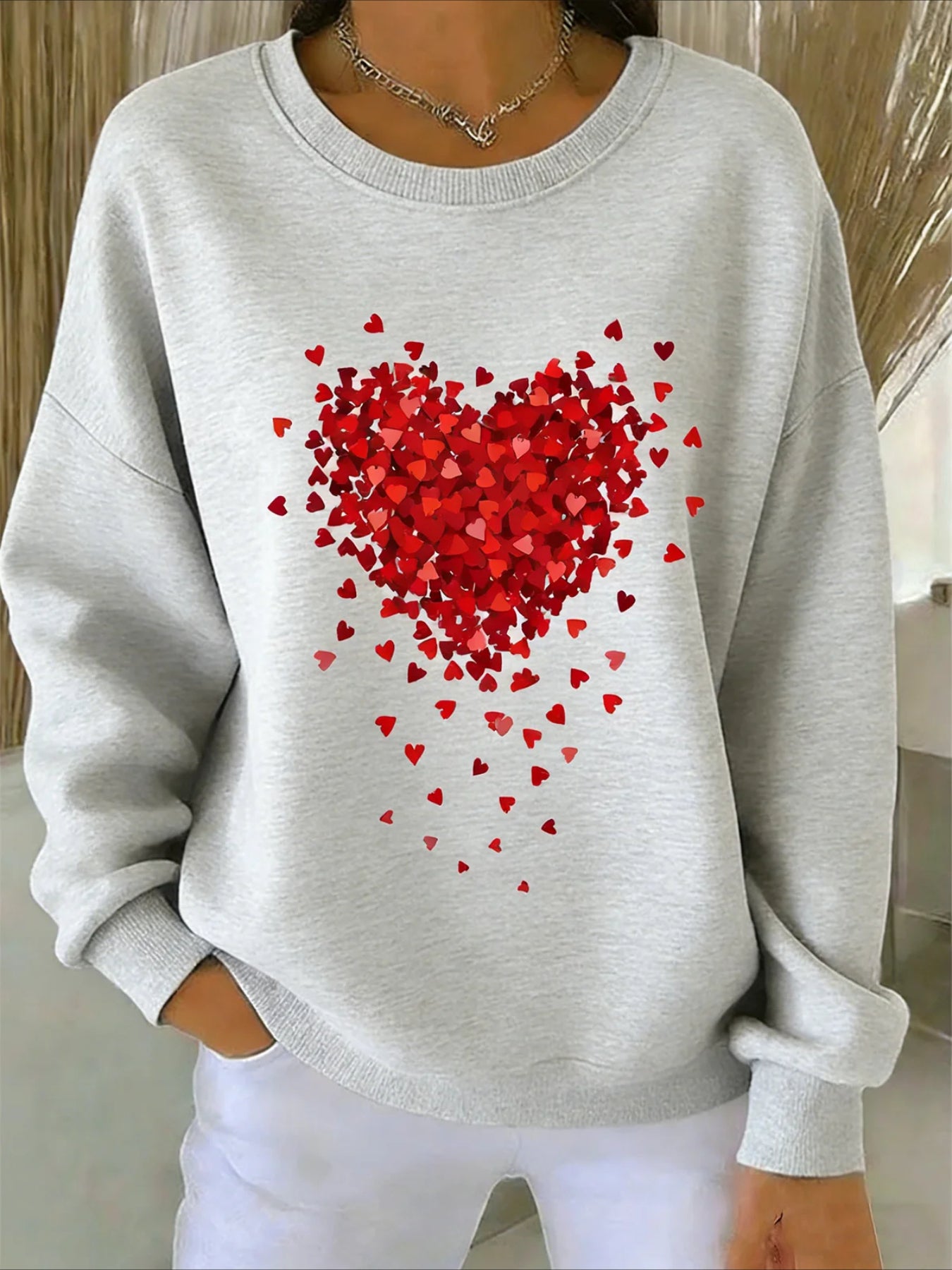 Love Casual Abstract Sweater Tee