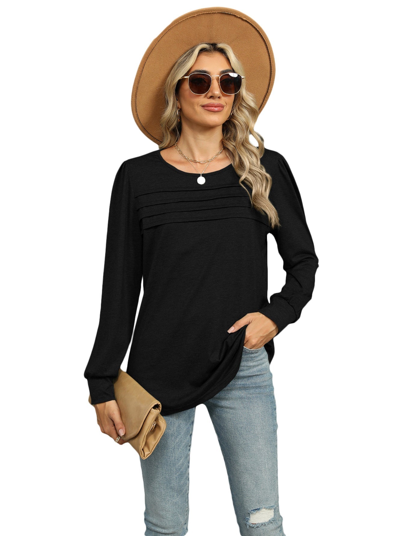 Essential Long Sleeve Crew Neck T-Shirt - Soft, Breathable, and Comfortable
