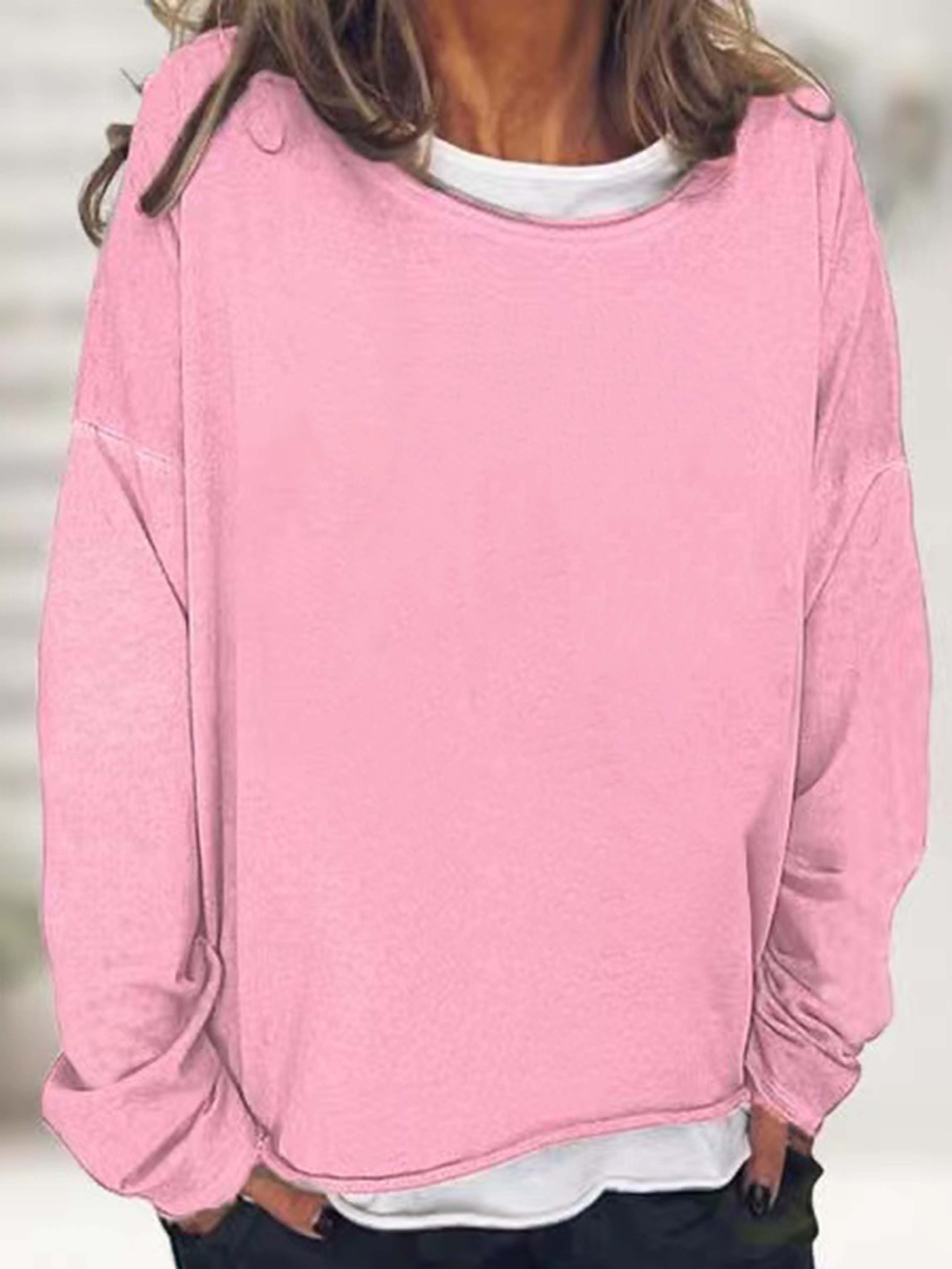 Solid Crew Neck Sweatshirt, Casual Long Sleeve Sweatshirt