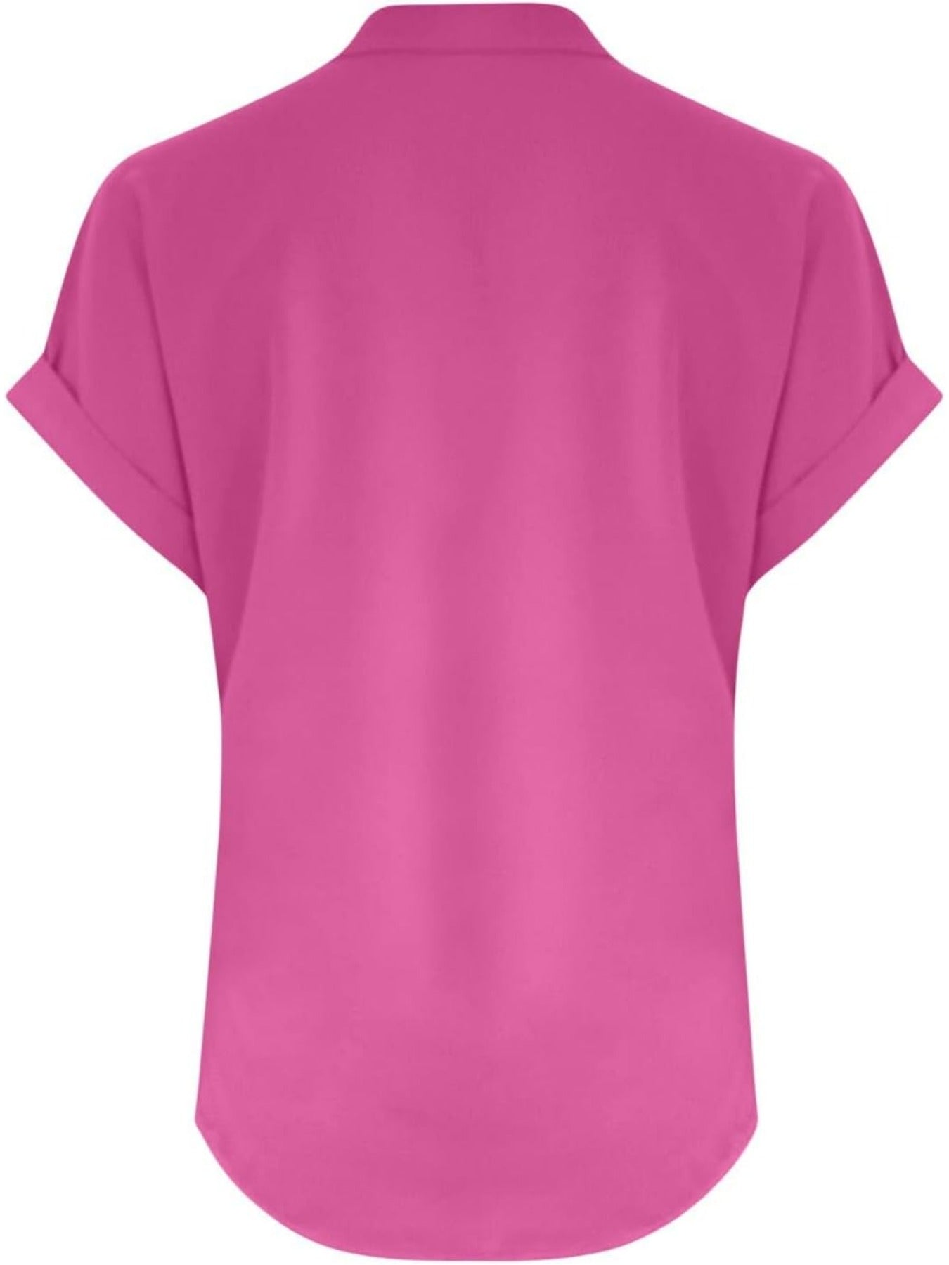 Solid Color V Neck Short Sleeve Button Down T Shirts