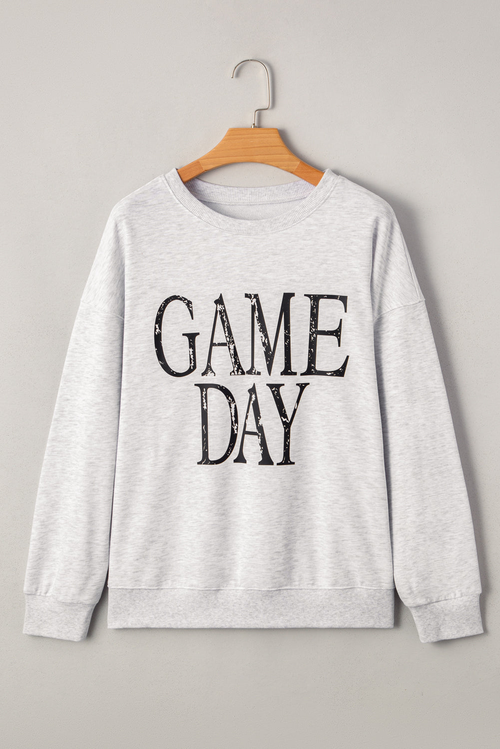 Black Vintage Washed GAME DAY Graphic Baggy Sweatshirt