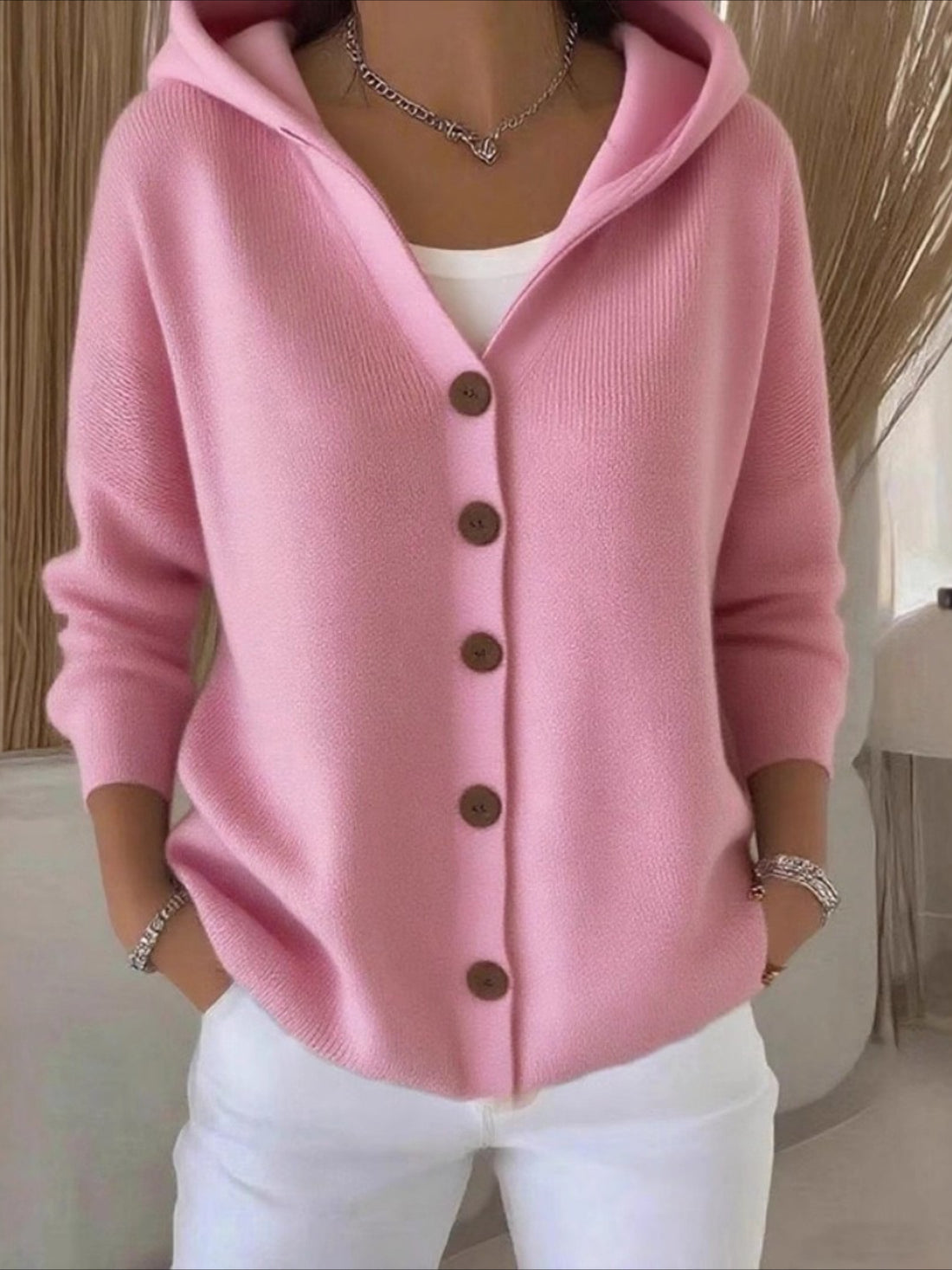 Soft and Comfortable Casual Long-sleeved Hooded Cardigan