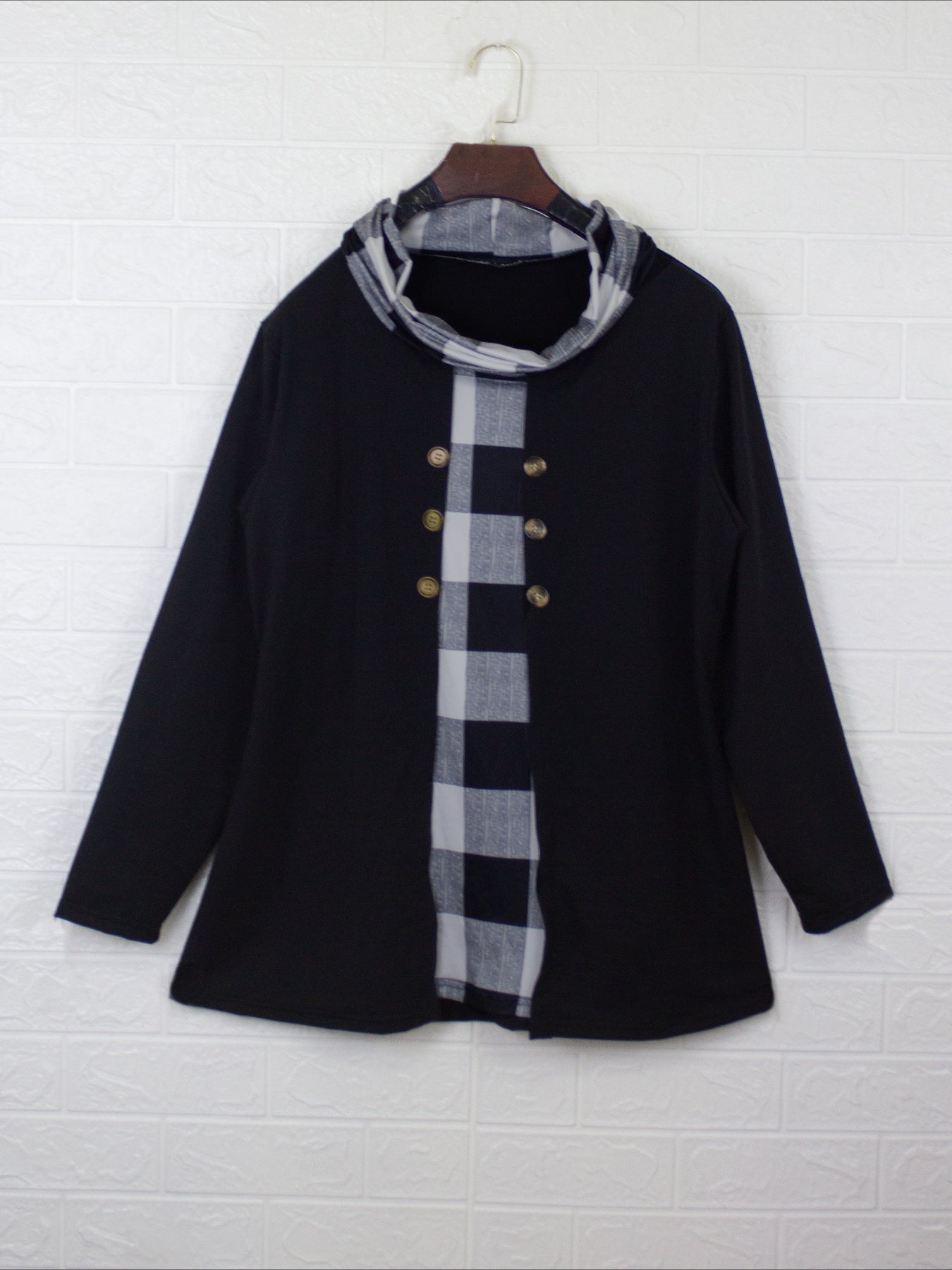 Chic 2-in-1 Plaid Print T-Shirt Top
