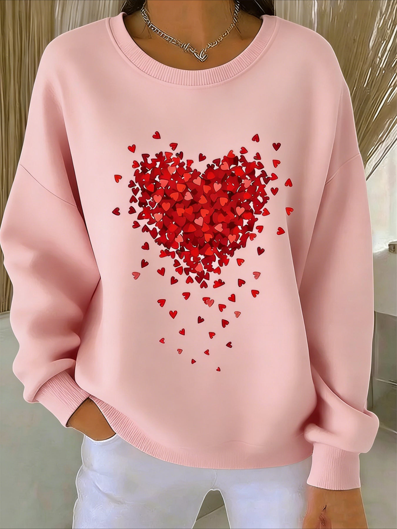 Love Casual Abstract Sweater Tee