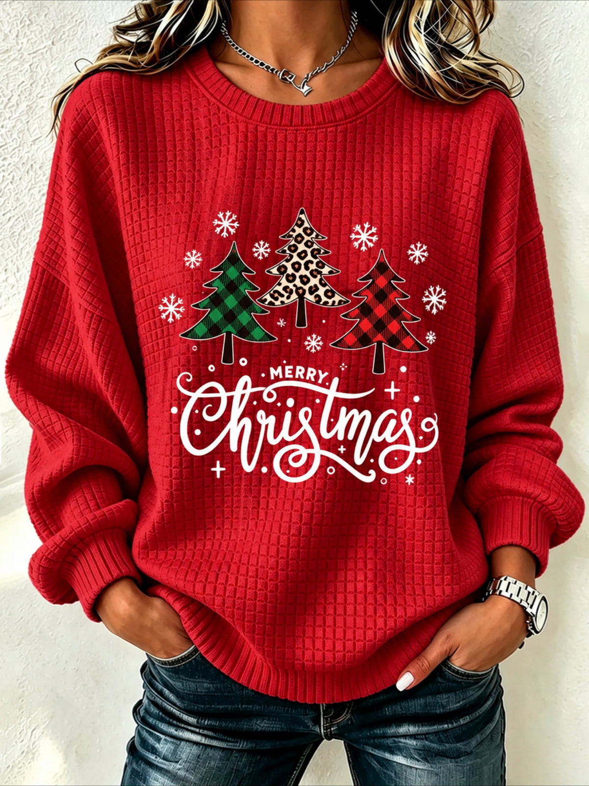 Father Christmas Casual Crew Neck Regular Fit Sweatshirt