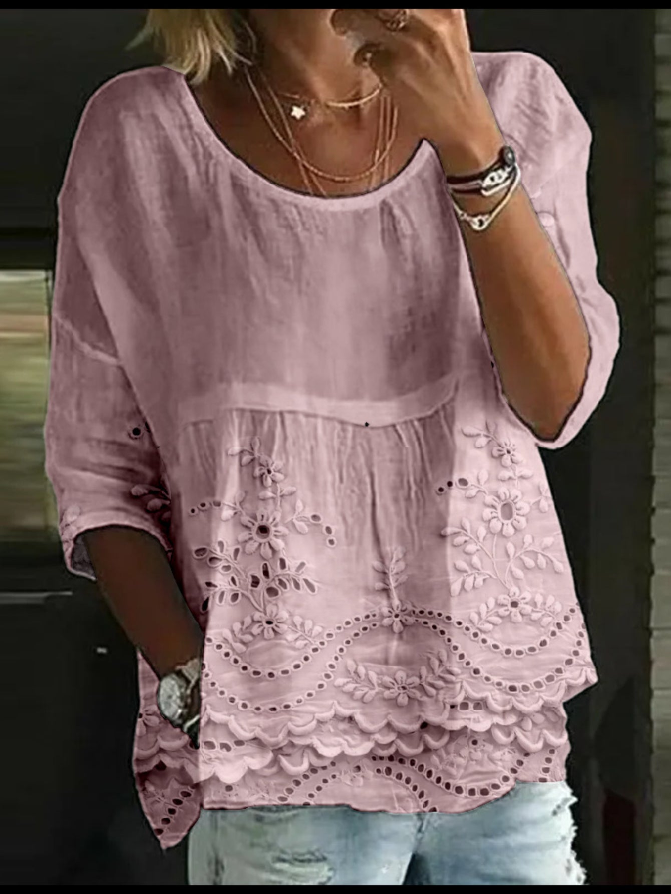 Floral Half Sleeve Shirt Summer Printing Crew Neck Daily Casual Top
