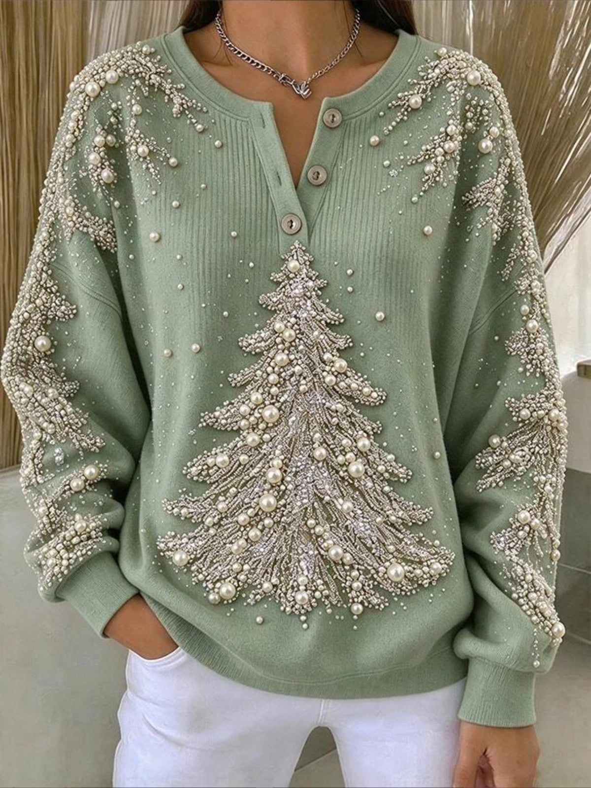 Elegant Christmas Tree Casual Sweatshirt