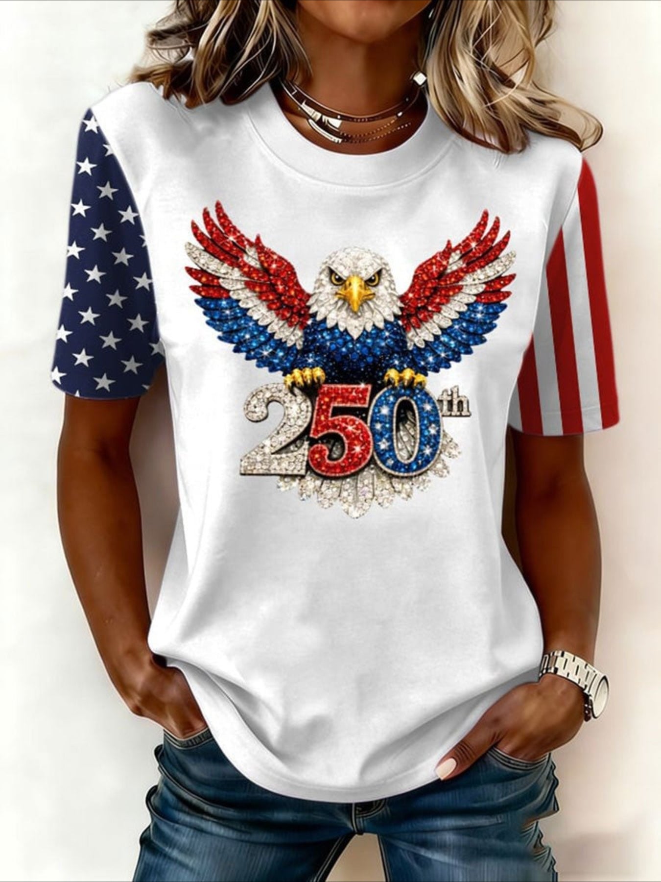 Casual Letter Pattern Crew Neck Short Sleeve T-shirt