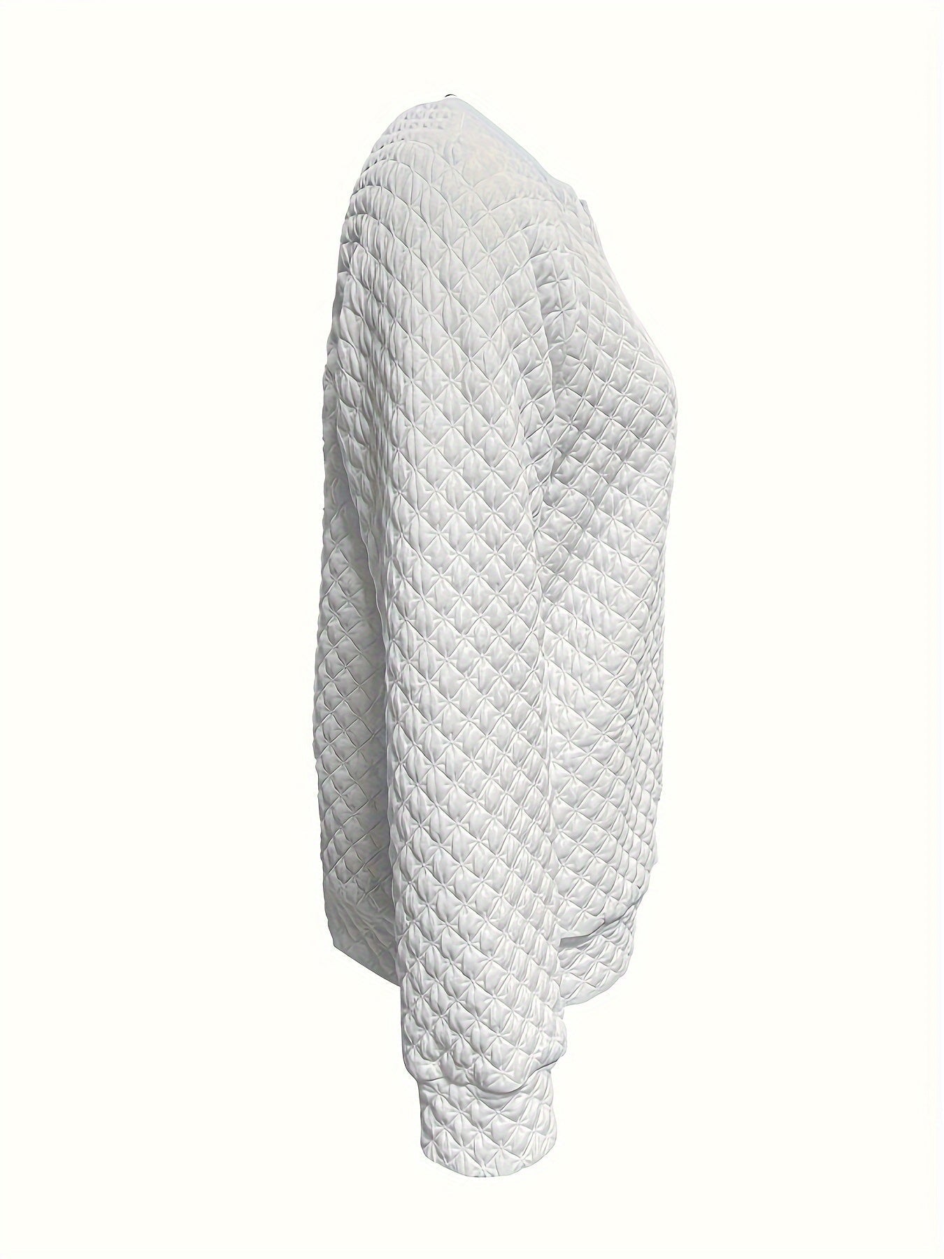 Cozy Textured Pullover Soft Long Sleeve Notch Neck Casual Sweatshirt