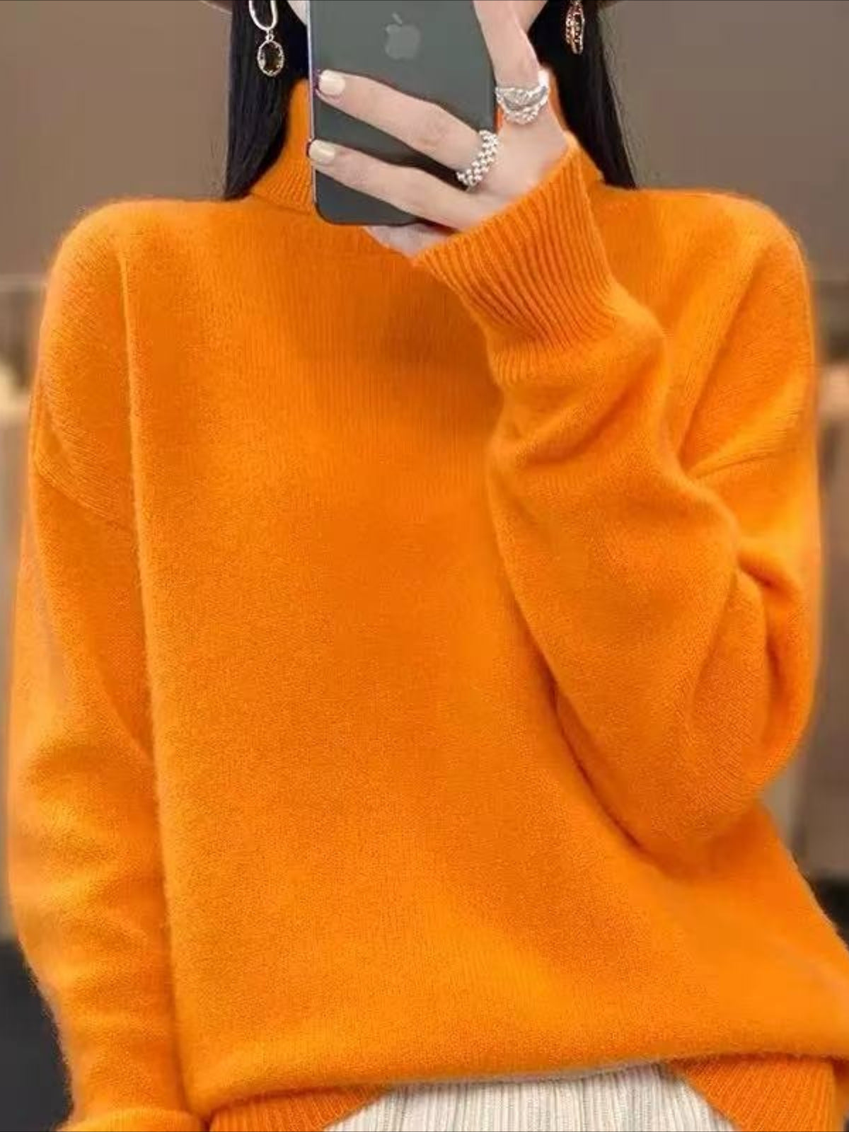 Lazy Style Loose and Versatile Knitted Pullover Sweater