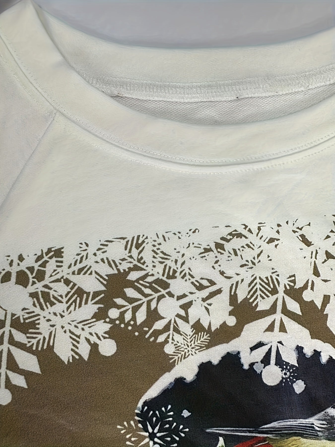 Christmas Snowman Print Sweatshirt, Casual Long Sleeve Crew Neck Sweatshirt