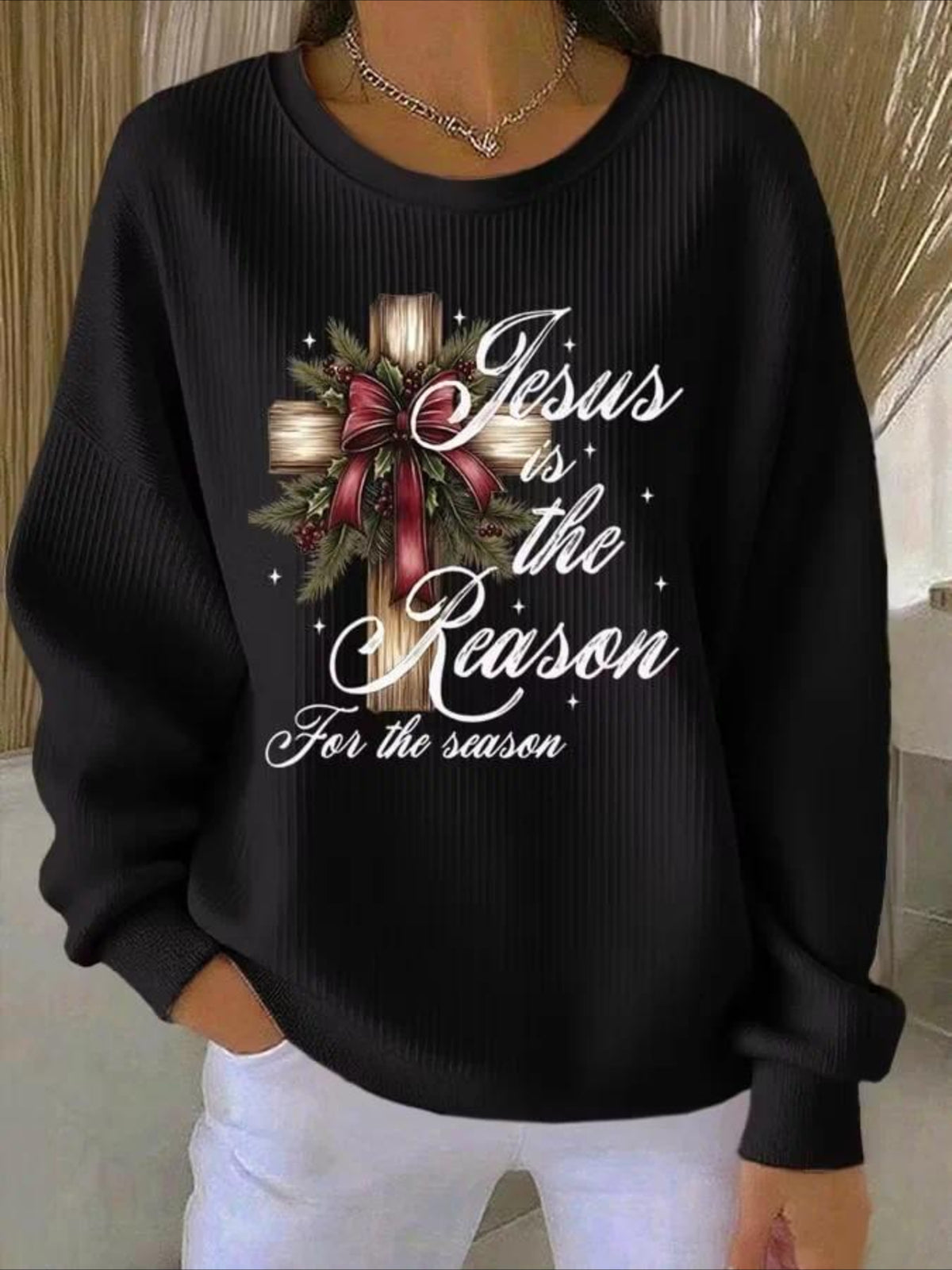 Halloween Printed Crew Neck Long Sleeve Sweater Hoodie