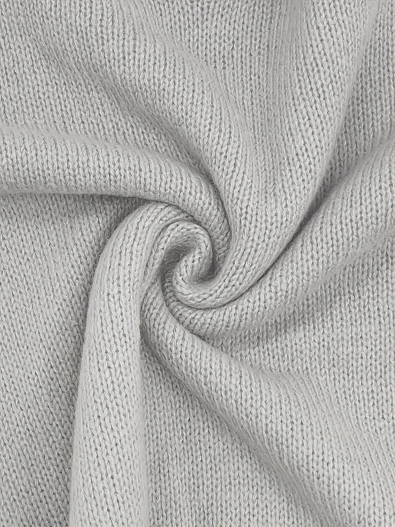 Solid Color V Neck Sweater, Casual Long Sleeve Sweater