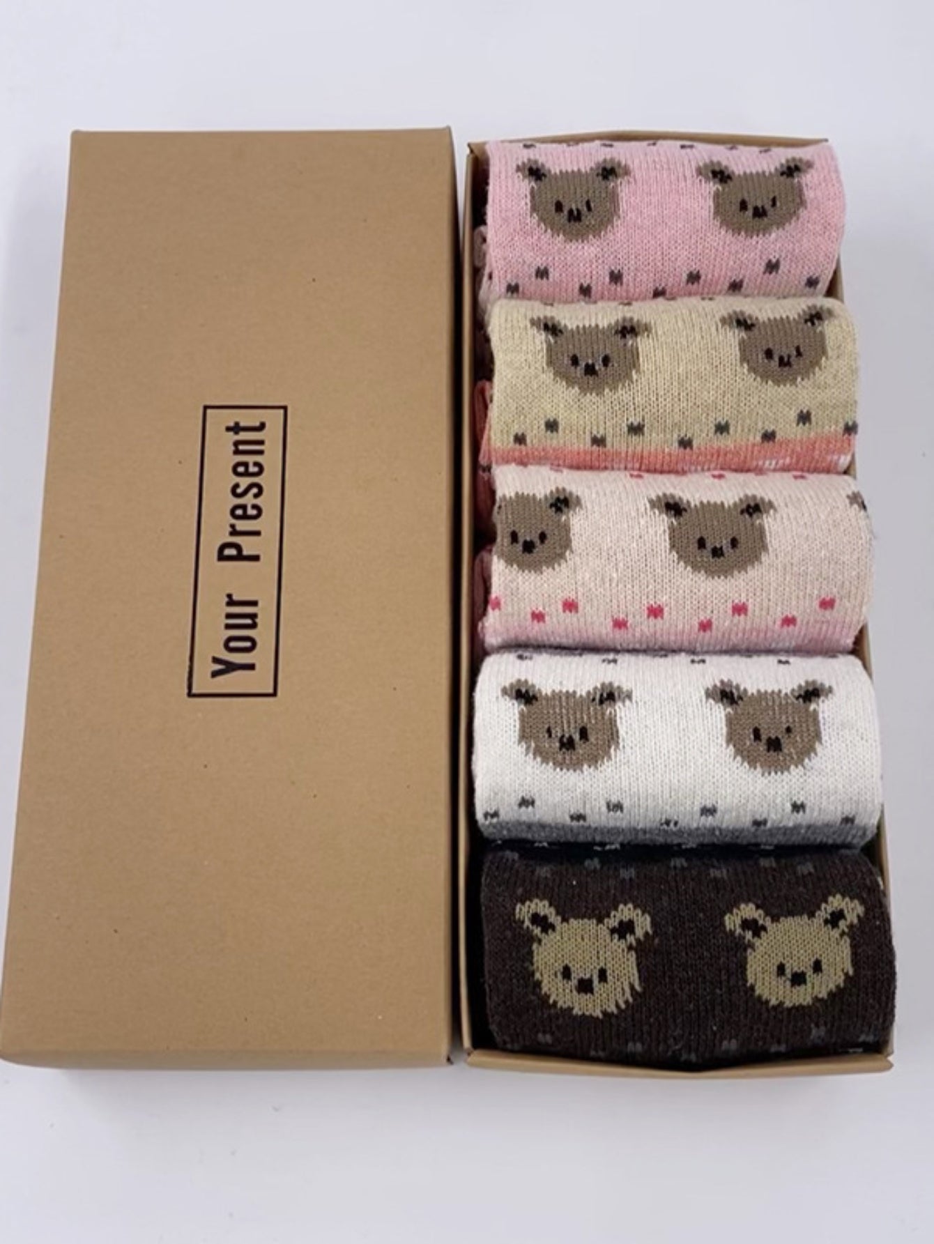 5 Pairs Christmas Elk Print Socks, Comfy & Warm Mid Tube Socks