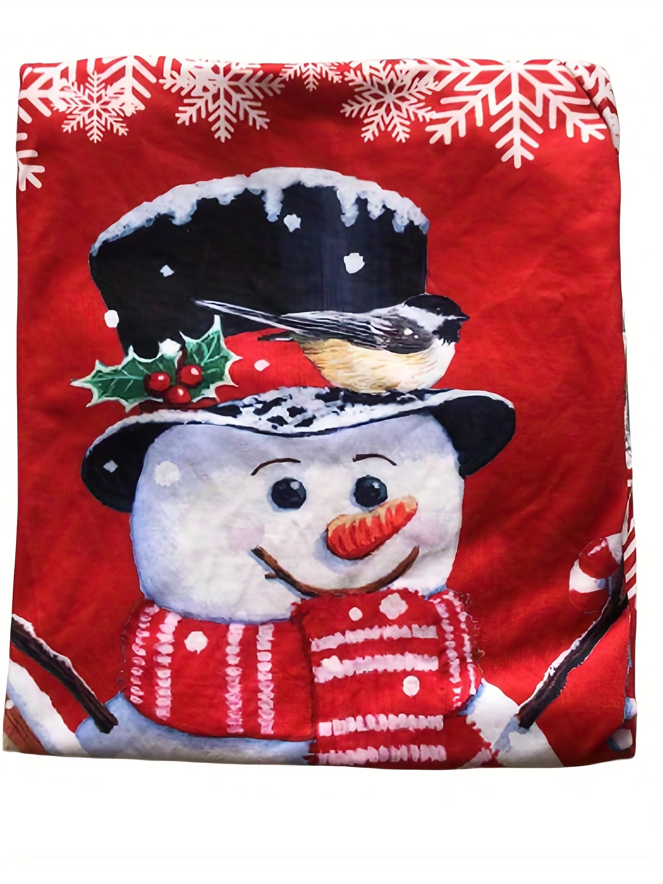Snowman & Snowflake Print Sweatshirt, Casual Long Sleeve Crew Neck Sweatshirt
