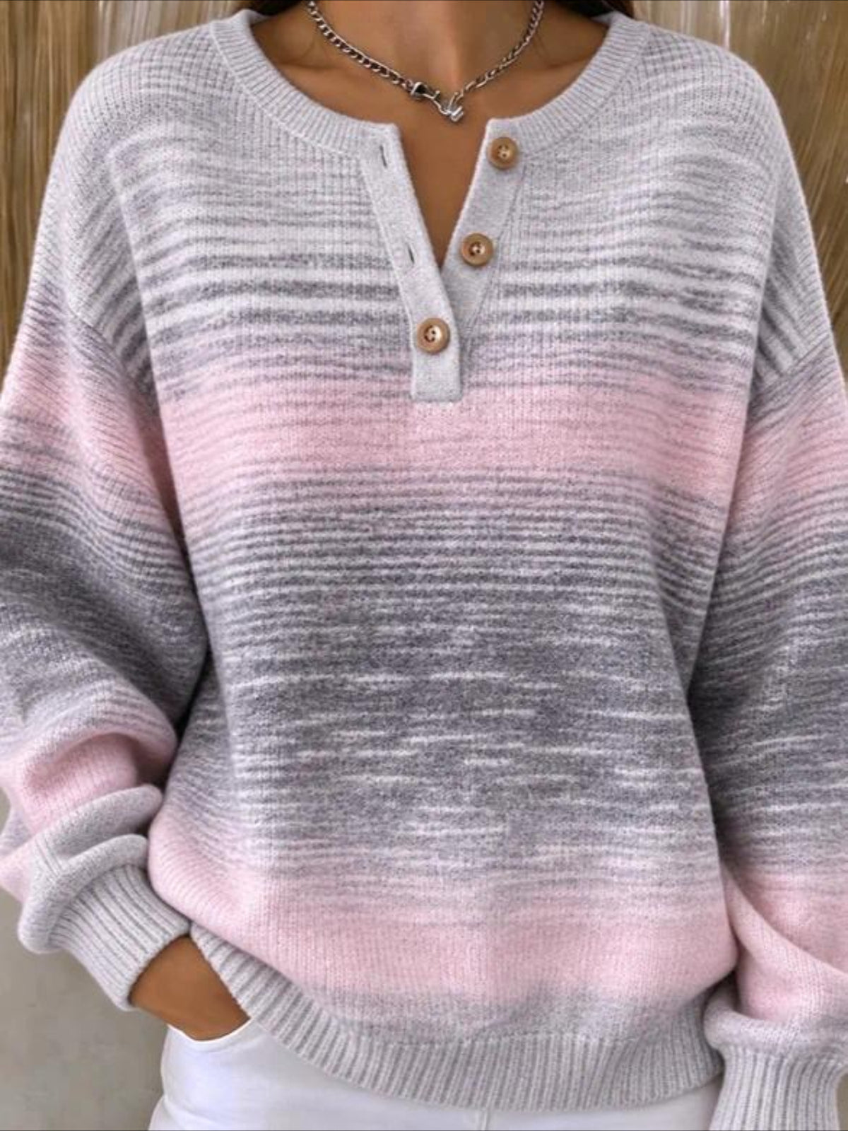Gradient Casual Color Block Sweatshirt
