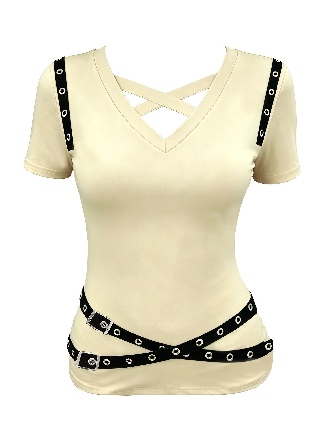 Fashionable Casual Gothic Short Sleeve Top