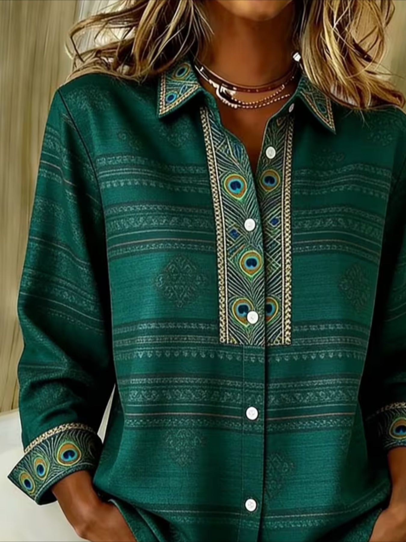 V Neck Long Sleeve Plain Regular Micro-Elasticity Regular Fit Shirt