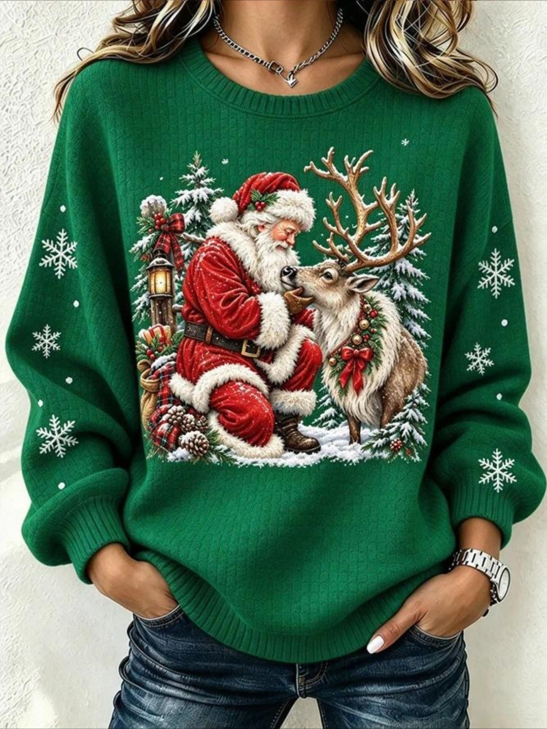 Casual Santa Claus Crew Neck Long Sleeve Sweatshirt