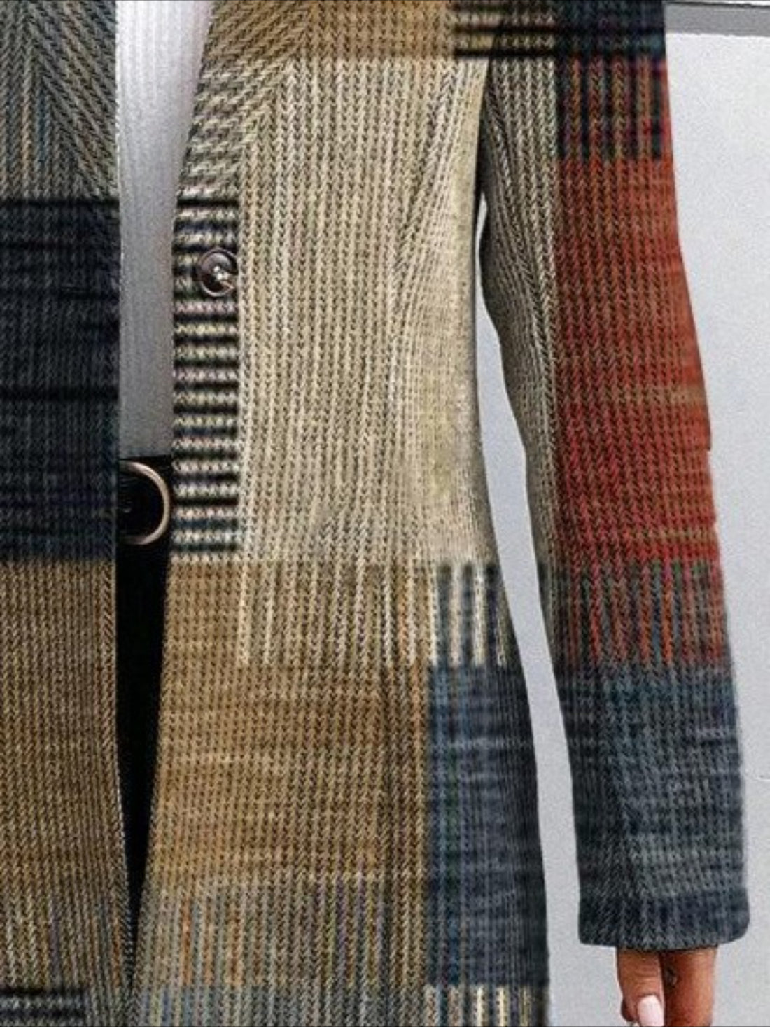 Vintage Printing Geometric Long Sleeve Stand Collar Jacket