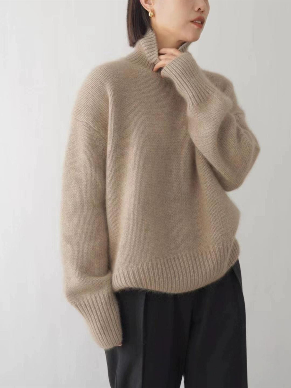 Lazy Style Loose and Versatile Knitted Pullover Sweater