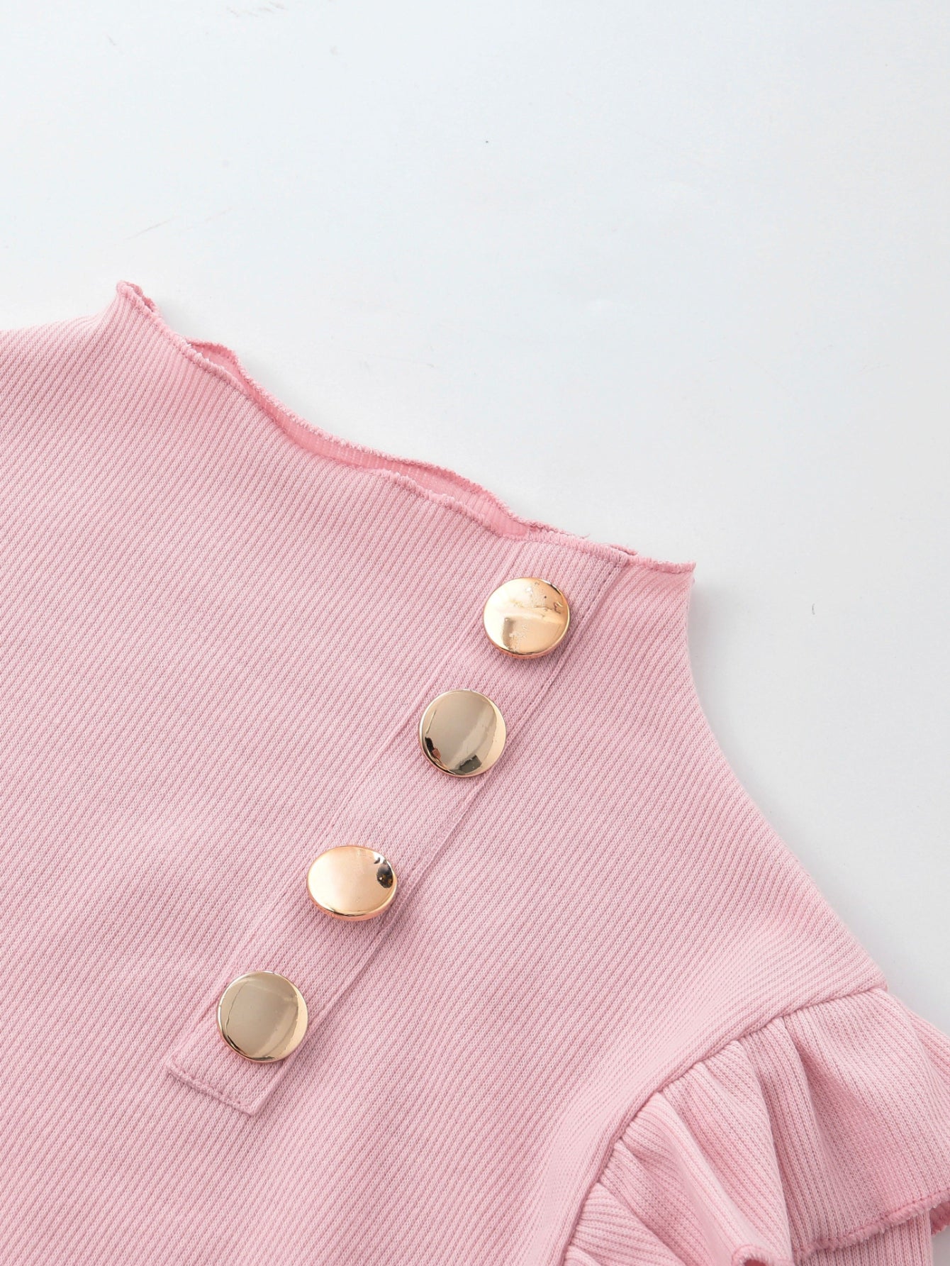 Solid Mock Neck Ruffle Trim Tee, Elegant Long Sleeve Slim T-shirt