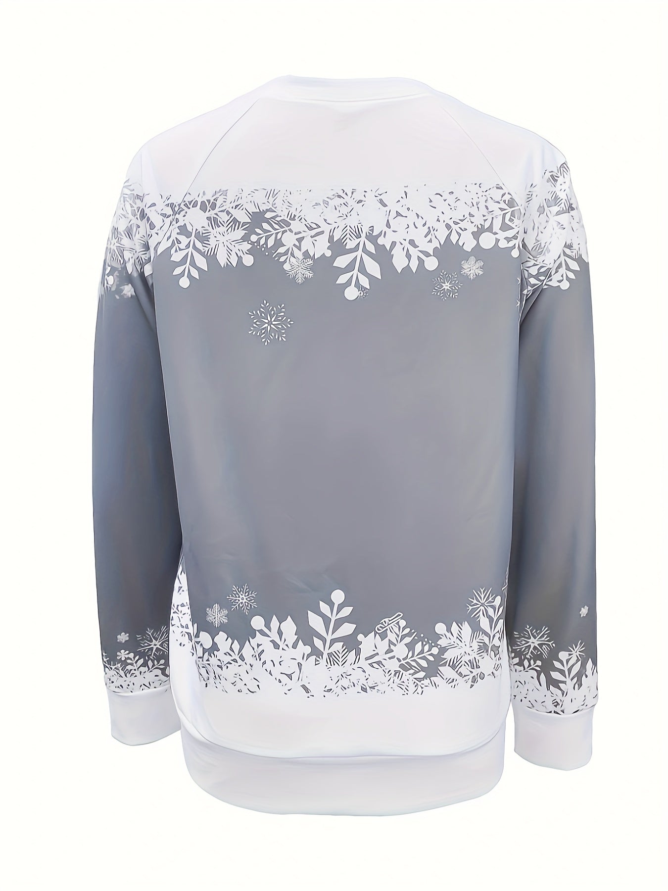 Christmas Snowman Print Sweatshirt, Casual Long Sleeve Crew Neck Sweatshirt