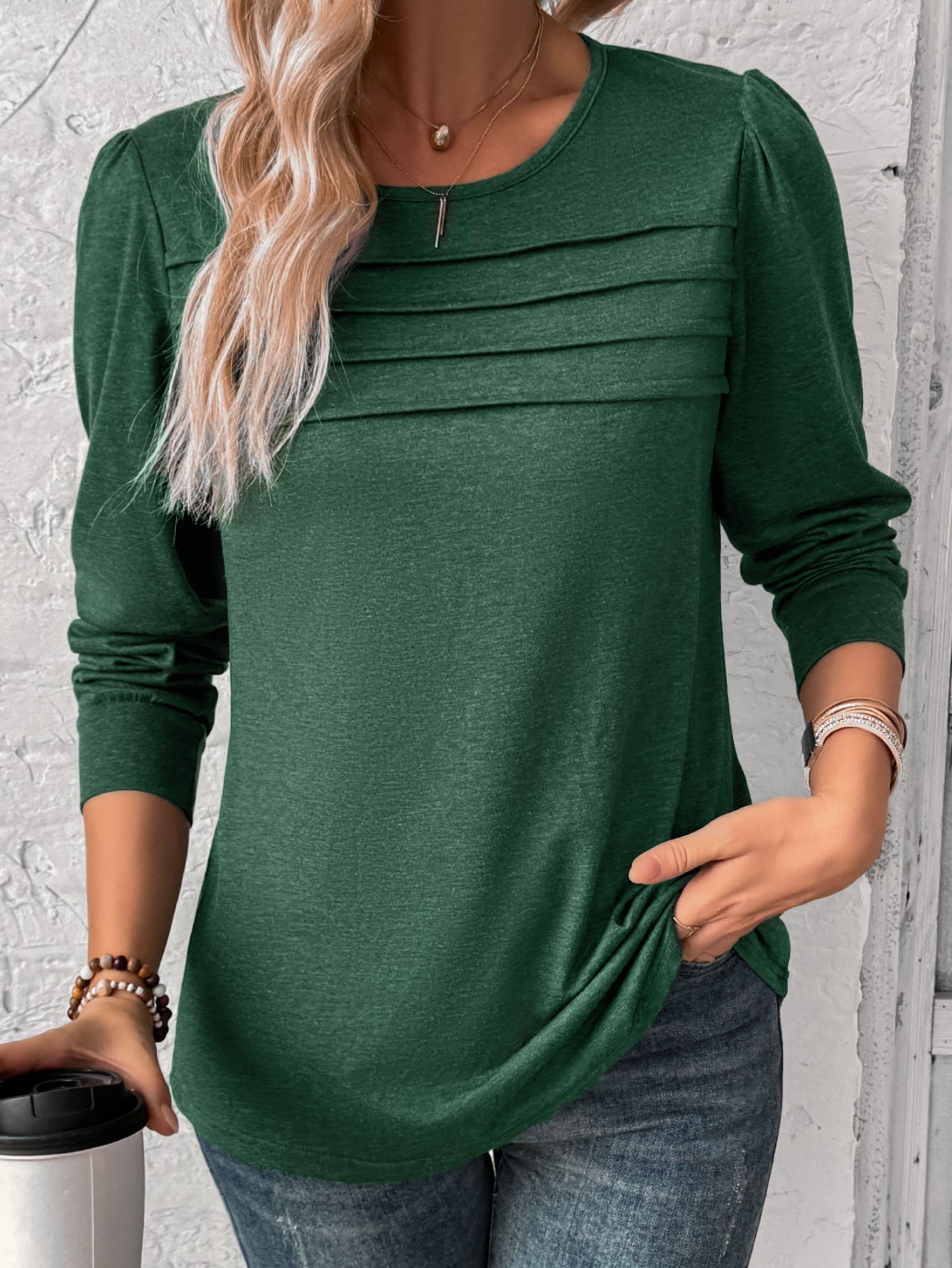 Essential Long Sleeve Crew Neck T-Shirt - Soft, Breathable, and Comfortable