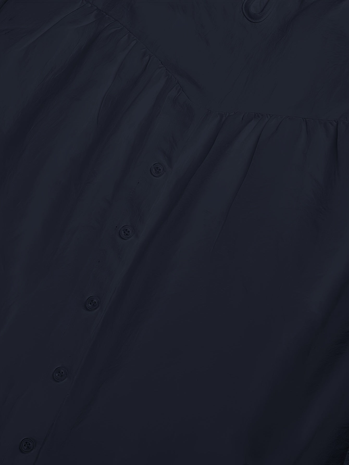 Solid Color Blouse with Button Back Detail, Chic Crew Neck, and Ruffle Trim - Versatile Top for Casual or Formal Events
