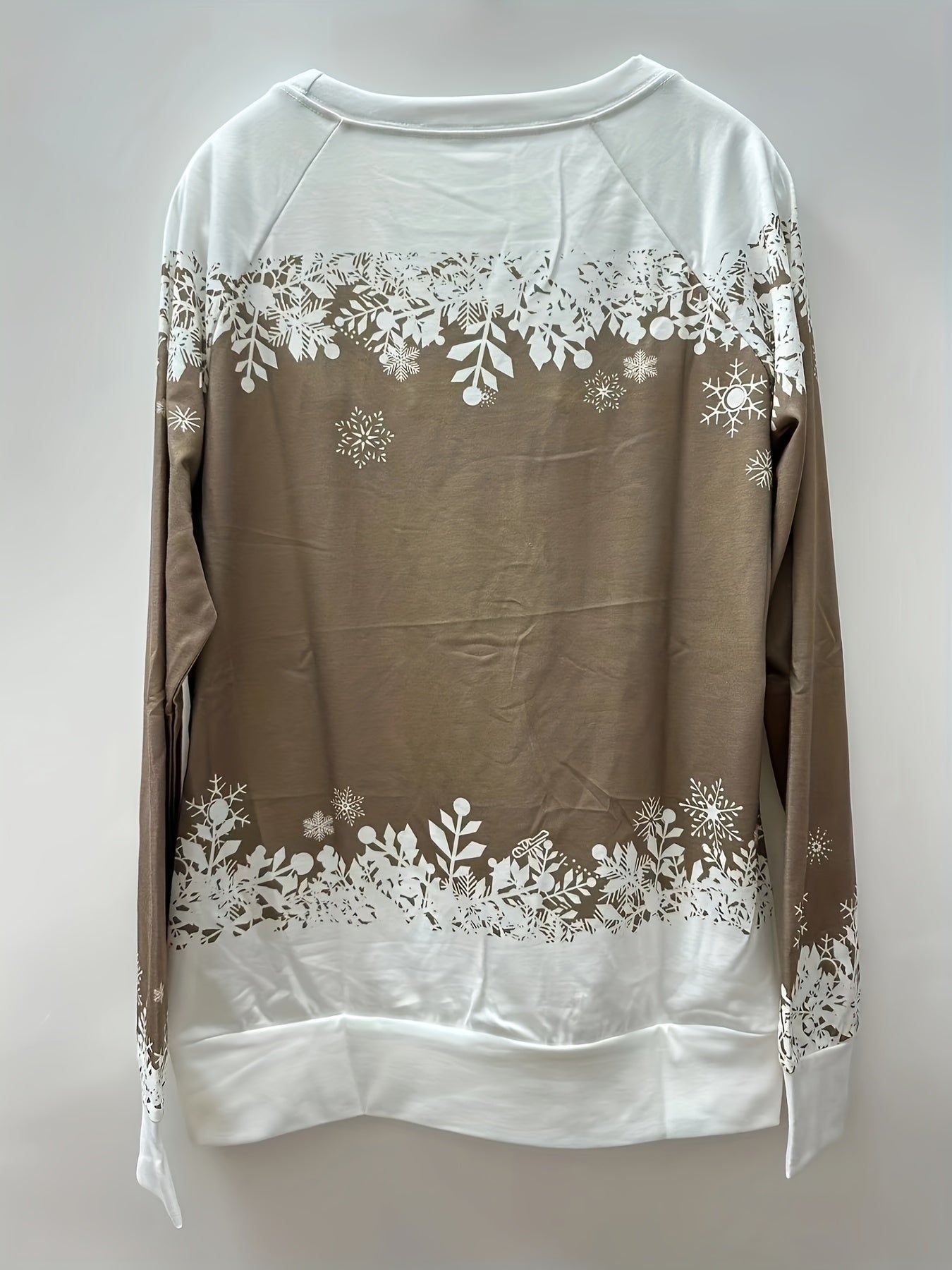 Christmas Snowman Print Sweatshirt, Casual Long Sleeve Crew Neck Sweatshirt