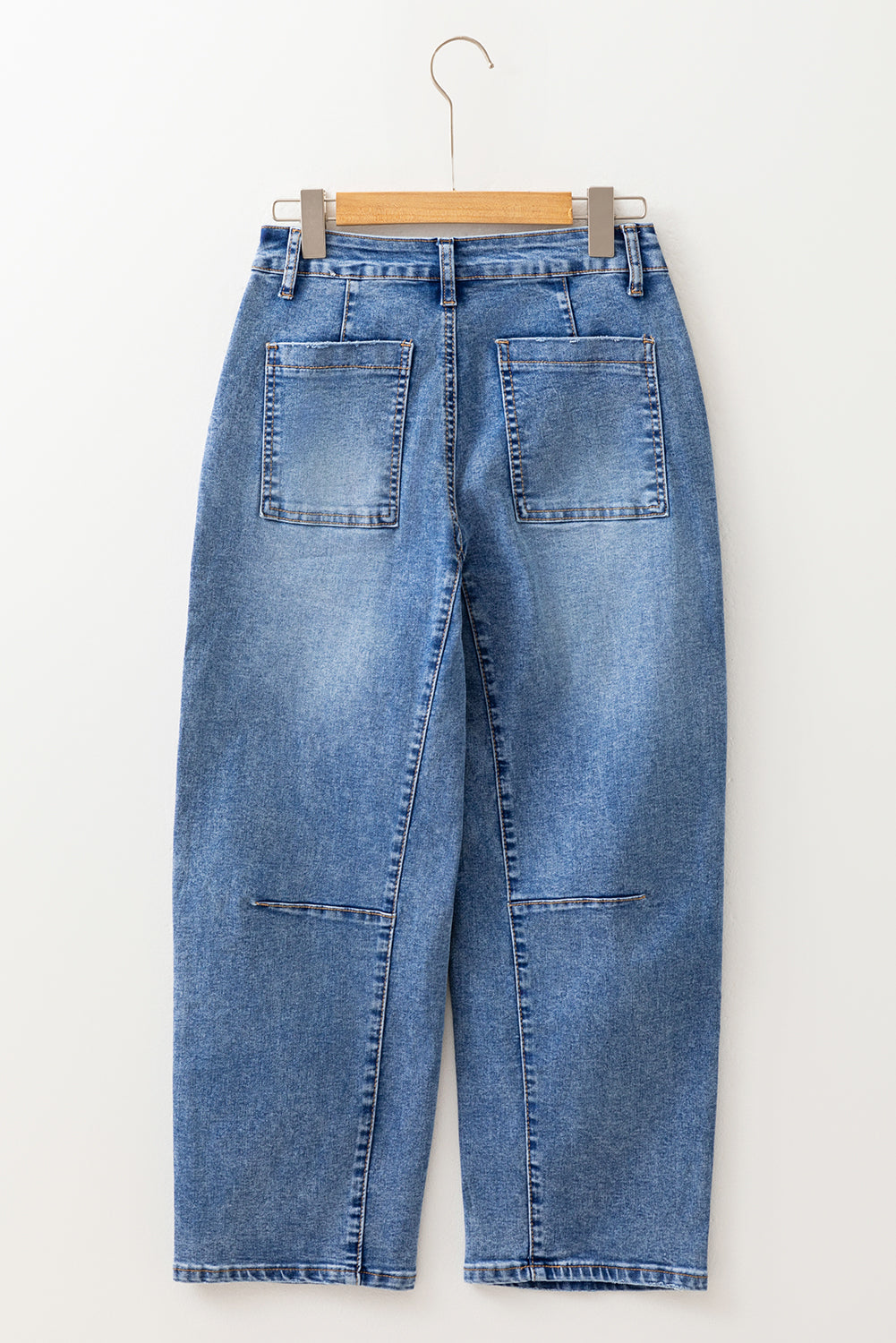 Dusk Blue High Waist Straight Leg Ankle Jeans