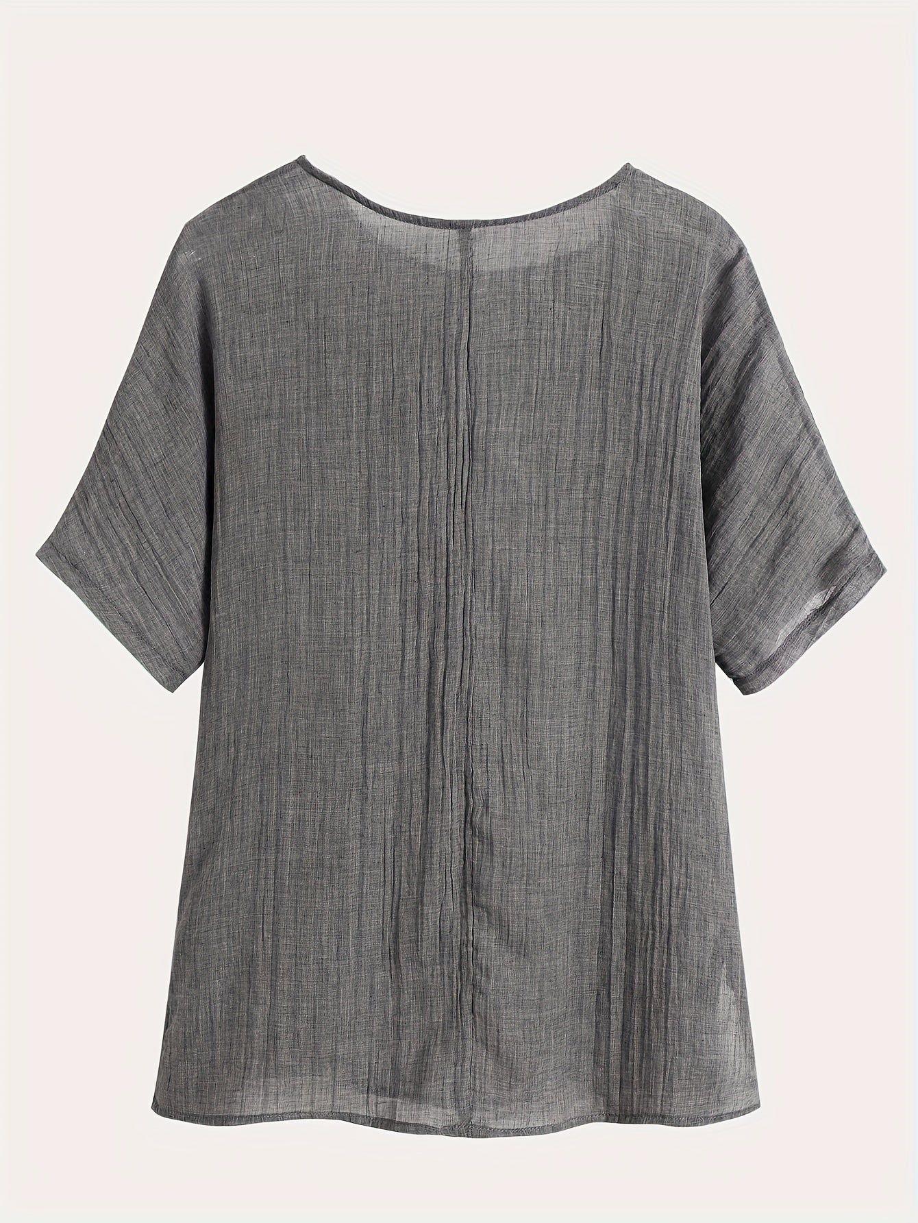 Solid Crew Neck T-Shirt, Casual Short Sleeve Loose Comfy Top