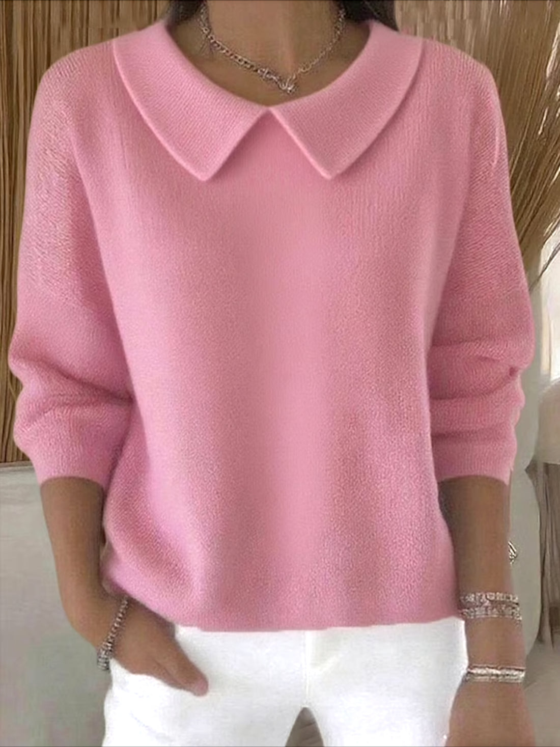 Plain Long Sleeve Comfy Casual Sweater